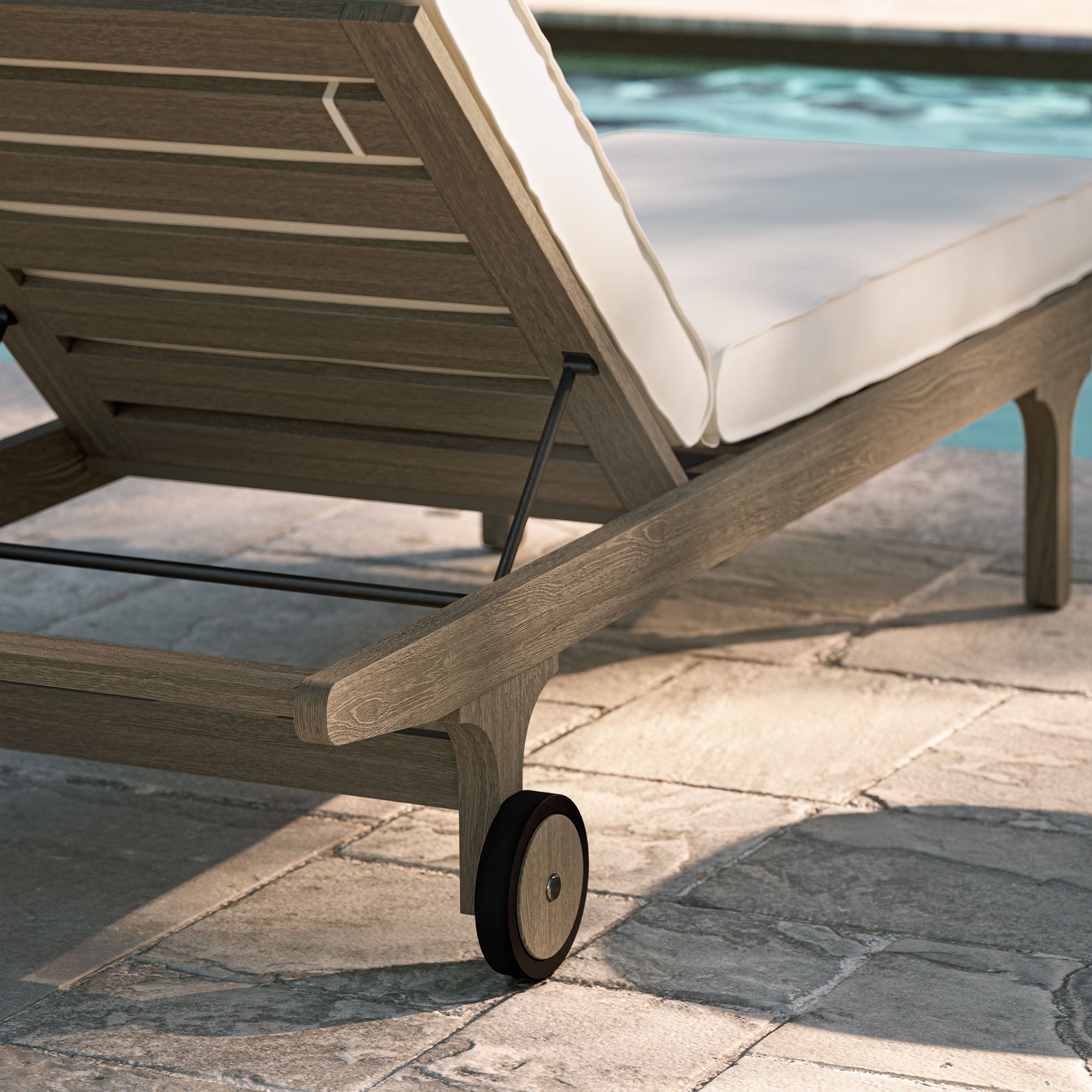 Saratoga Outdoor Teak Chaise Lounge Chair - Image 5