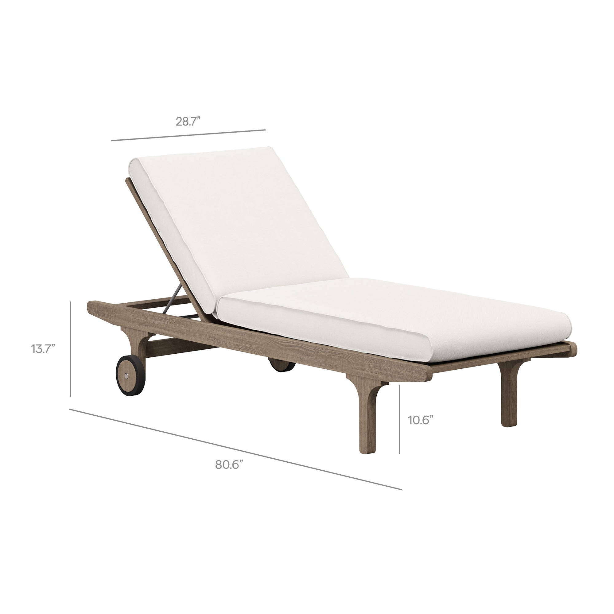 Saratoga Outdoor Teak Chaise Lounge Chair - Image 4