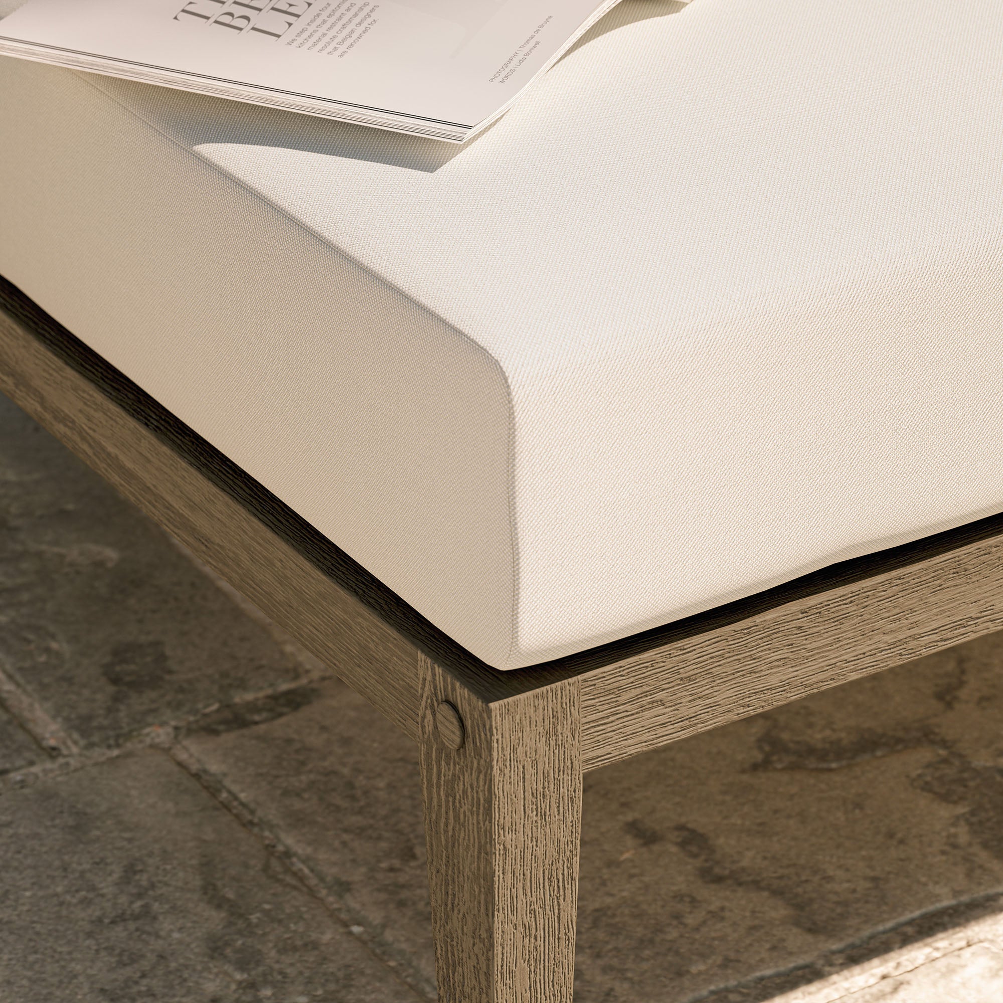 Northlake Outdoor Teak Ottoman - Image 5