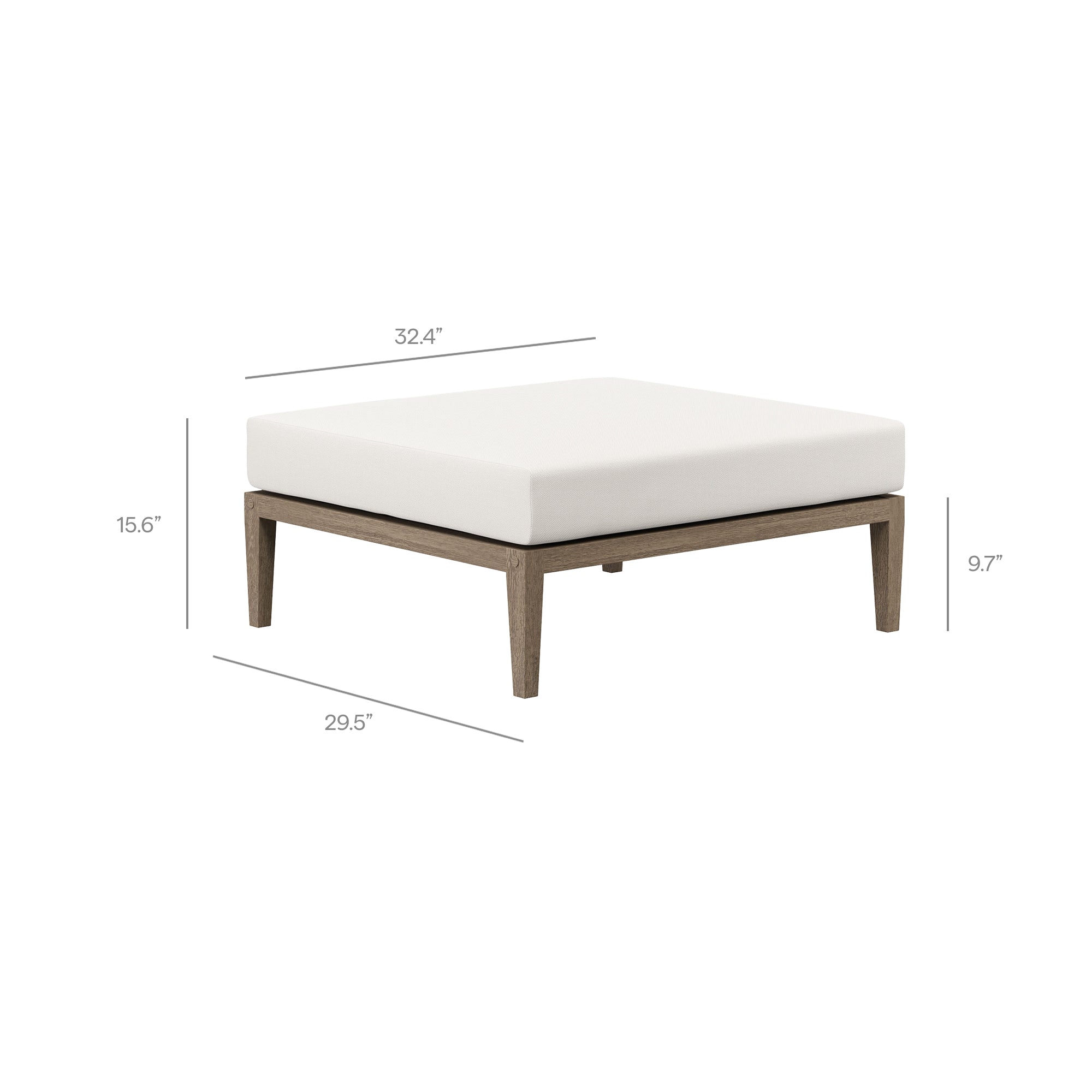 Northlake Outdoor Teak Ottoman - Image 4