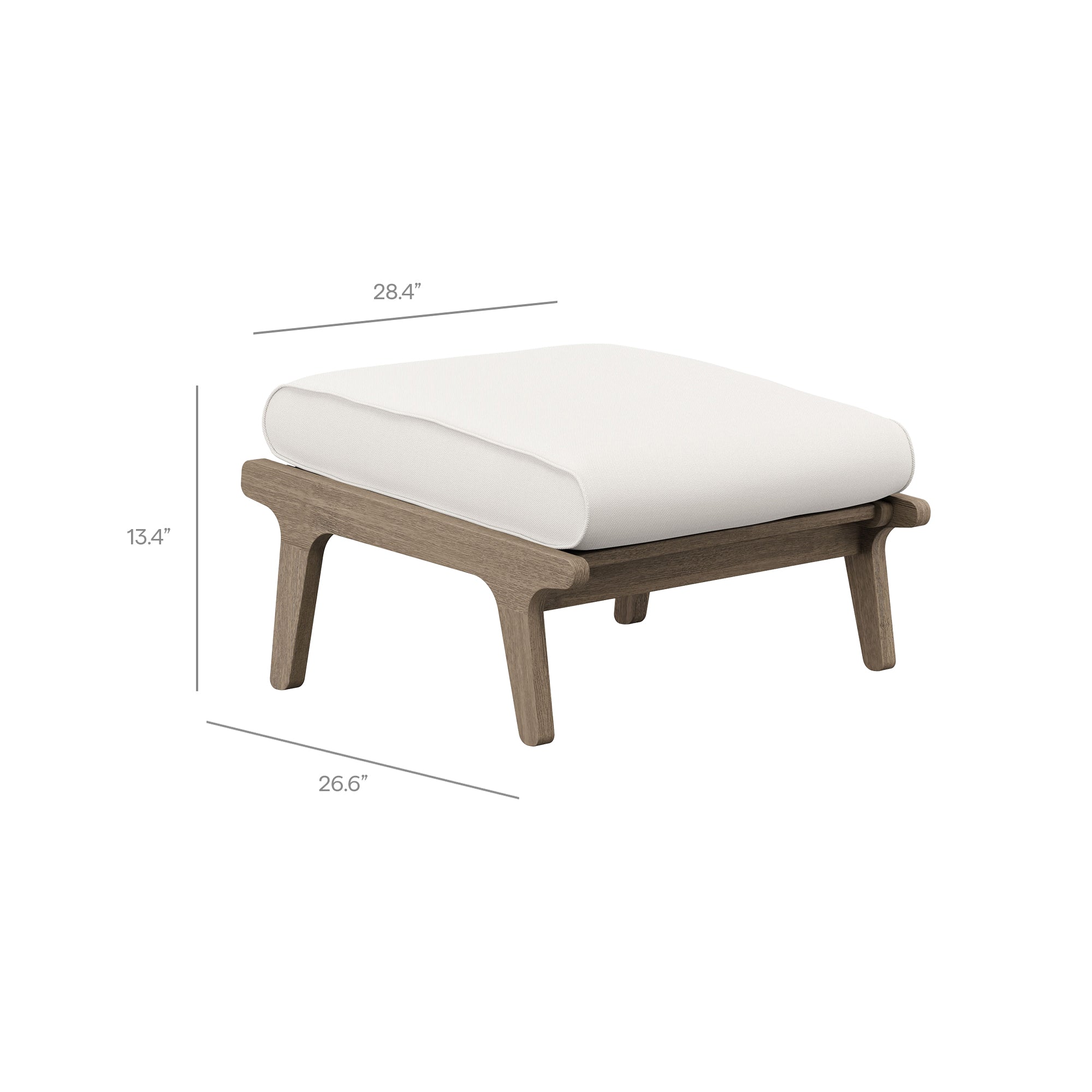 Saratoga Outdoor Teak Wood Chair and Ottoman Set - Image 5