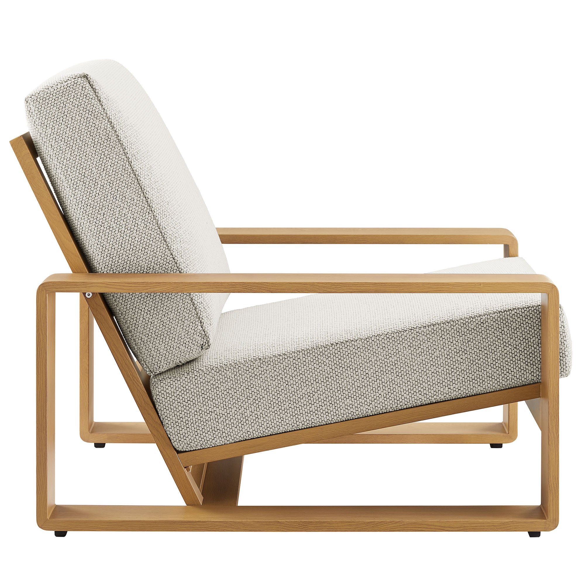 Lirienne Outdoor Patio Aluminum Faux Wood Armchair - Image 6