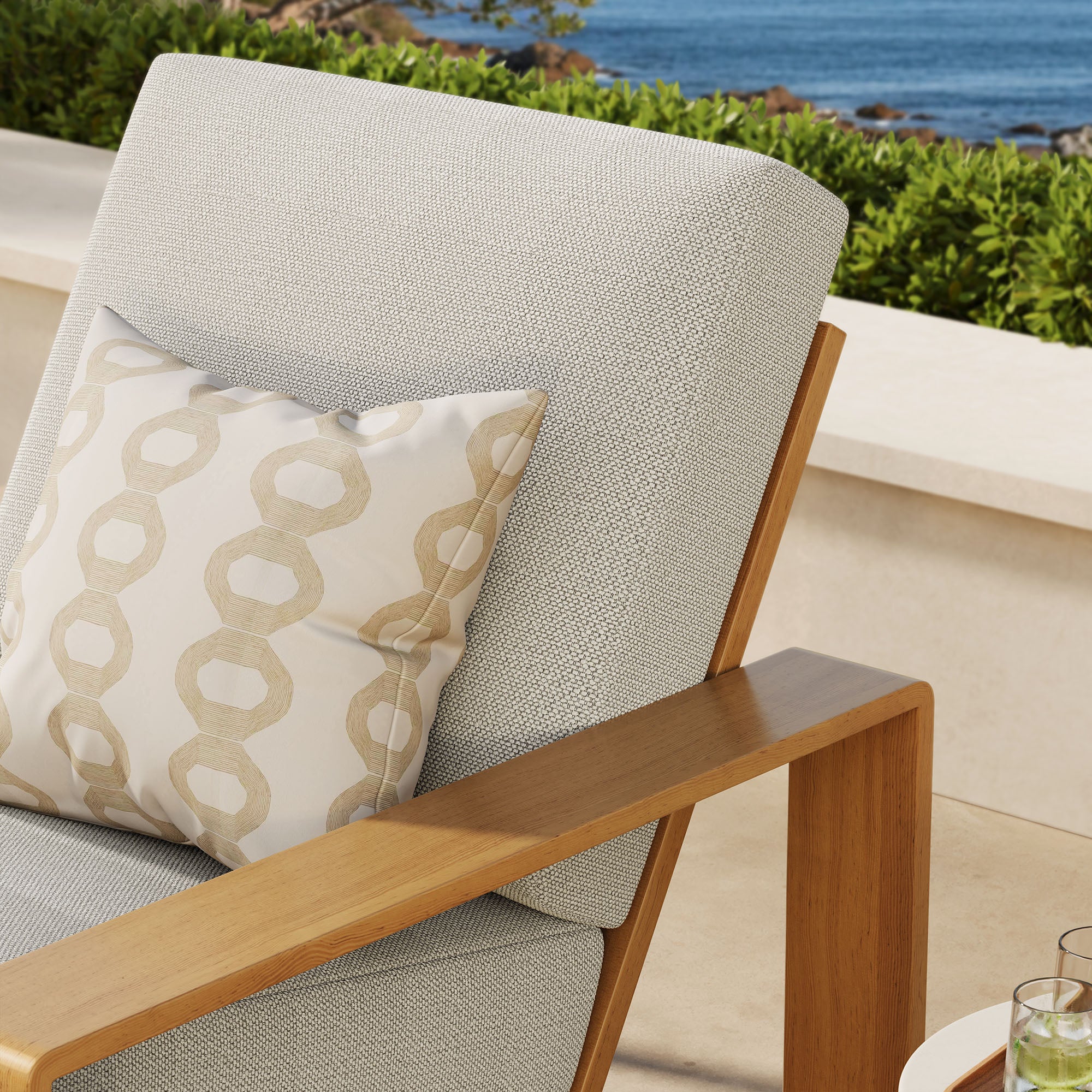 Lirienne Outdoor Patio Aluminum Faux Wood Armchair - Image 5