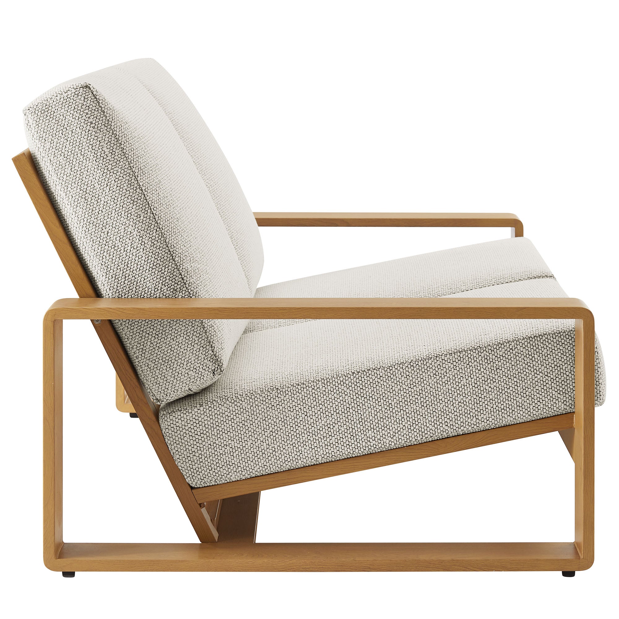Lirienne Outdoor Patio Aluminum Faux Wood Loveseat - Image 6