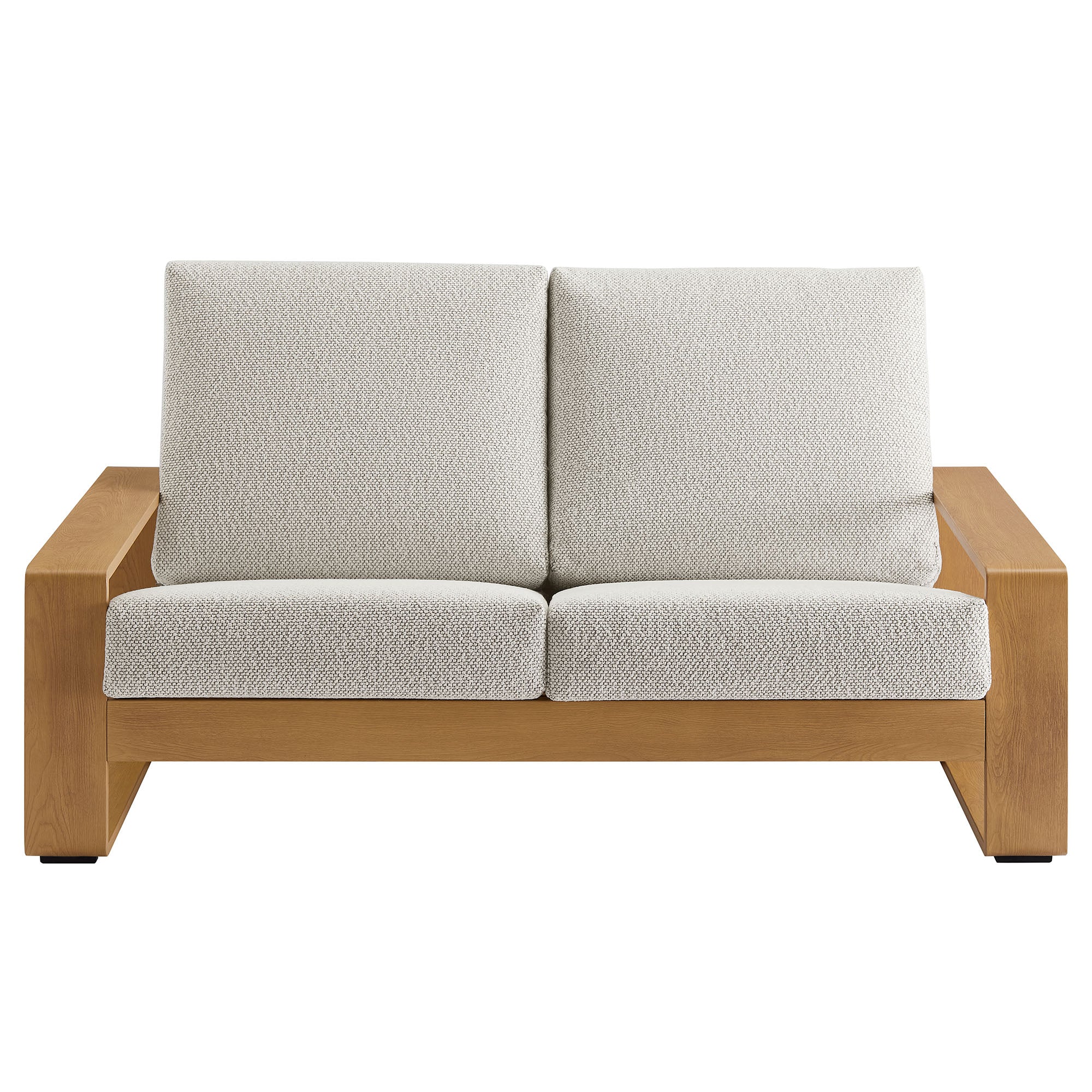 Lirienne Outdoor Patio Aluminum Faux Wood Loveseat - Image 8