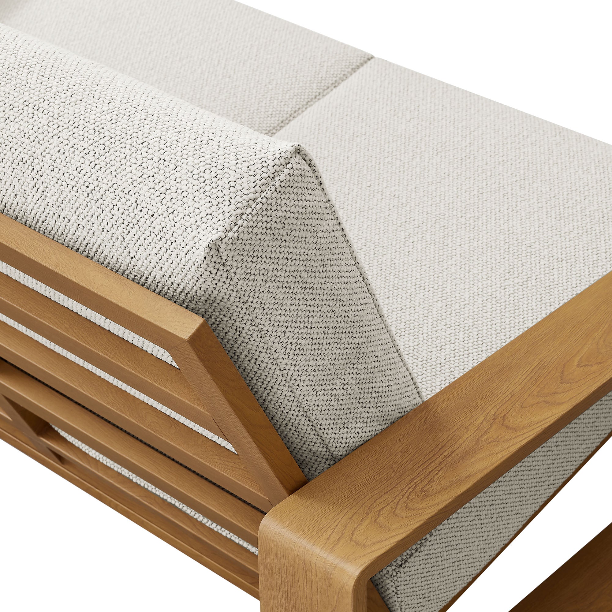 Lirienne Outdoor Patio Aluminum Faux Wood Loveseat - Image 9