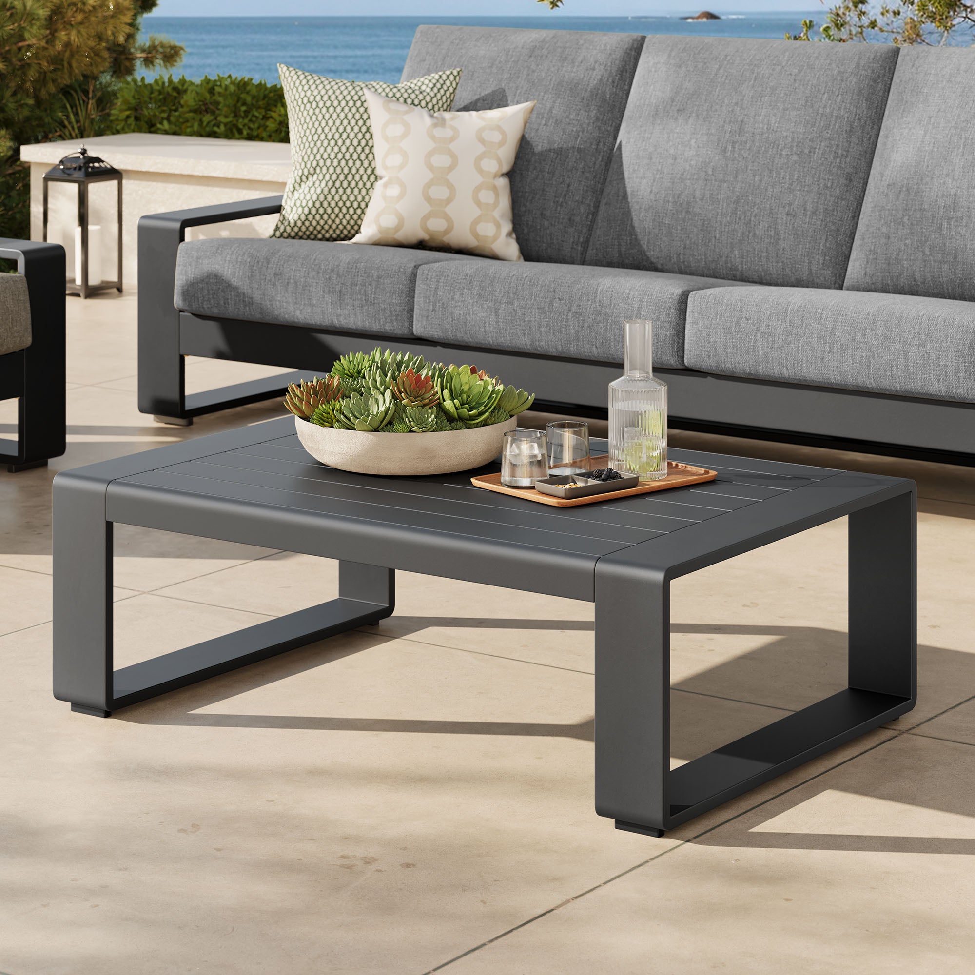 Lirienne Outdoor Patio Aluminum Coffee Table - Image 2