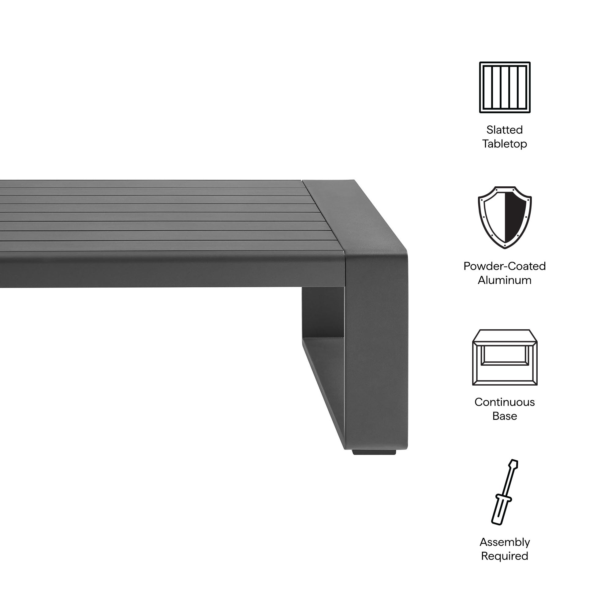 Lirienne Outdoor Patio Aluminum Coffee Table - Image 3