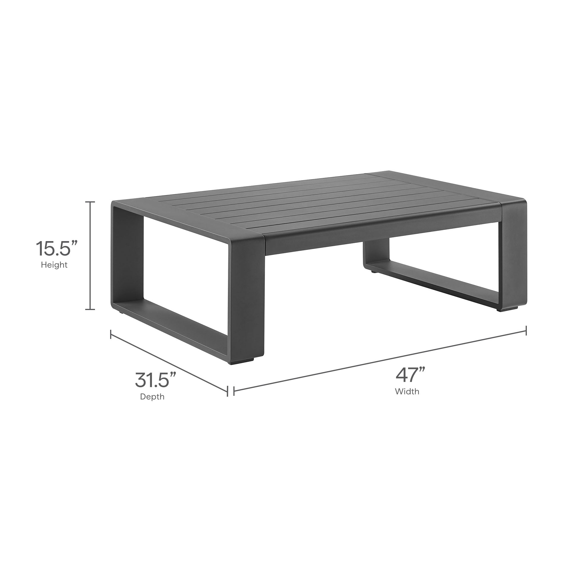 Lirienne Outdoor Patio Aluminum Coffee Table - Image 4