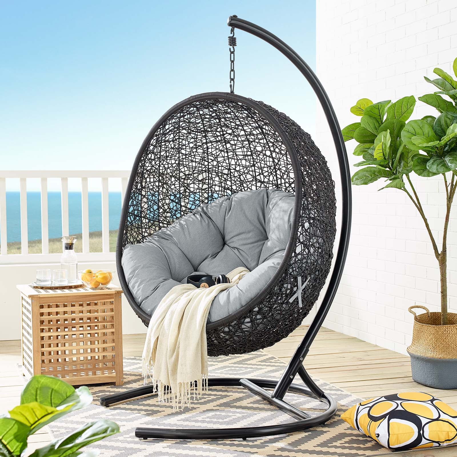 Encase Swing Outdoor Patio Lounge Chair - Image 9