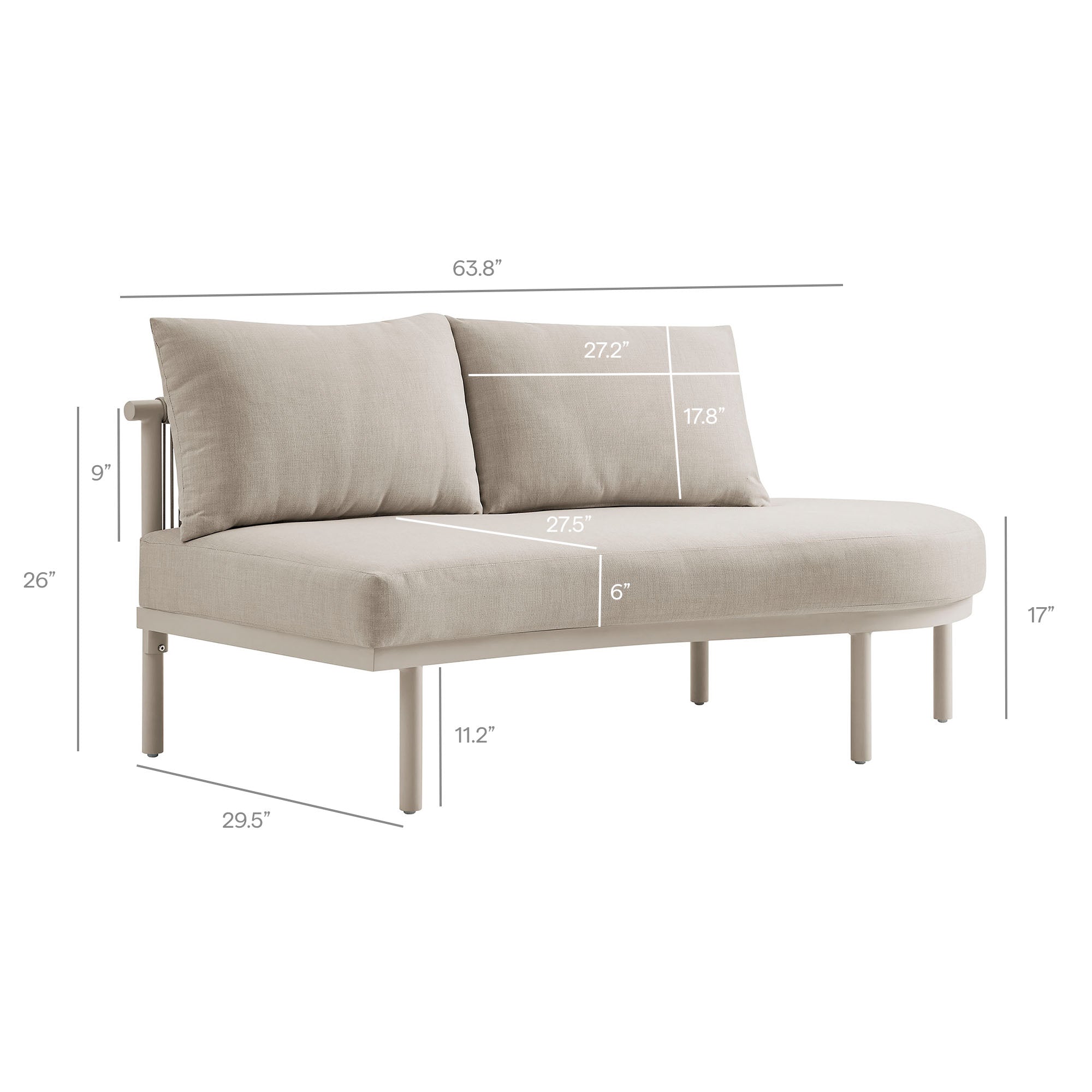 Porta Right-Arm Facing Outdoor Aluminum Modular Piece - Image 4