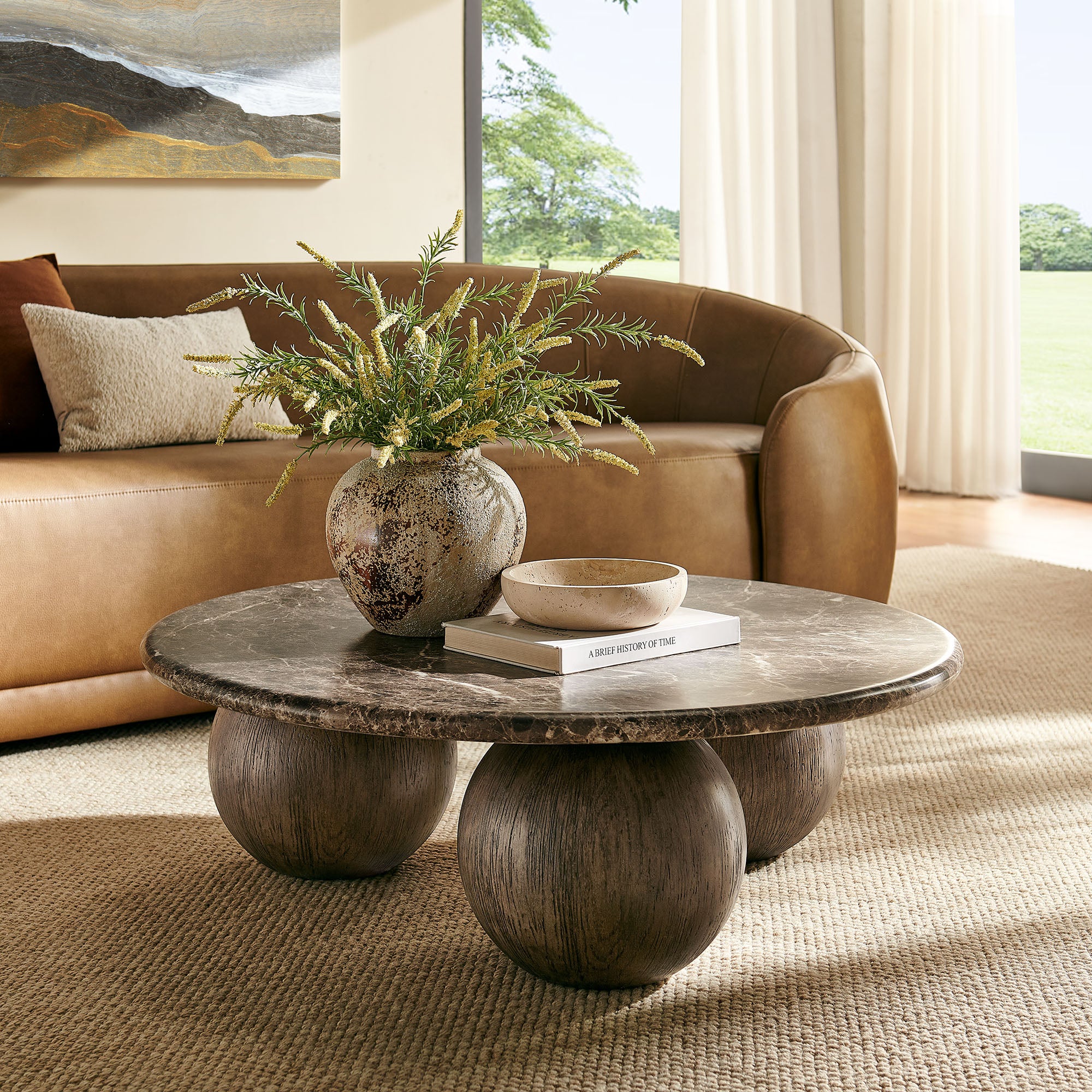 Pietra Indoor Outdoor Round Coffee Table - Image 5