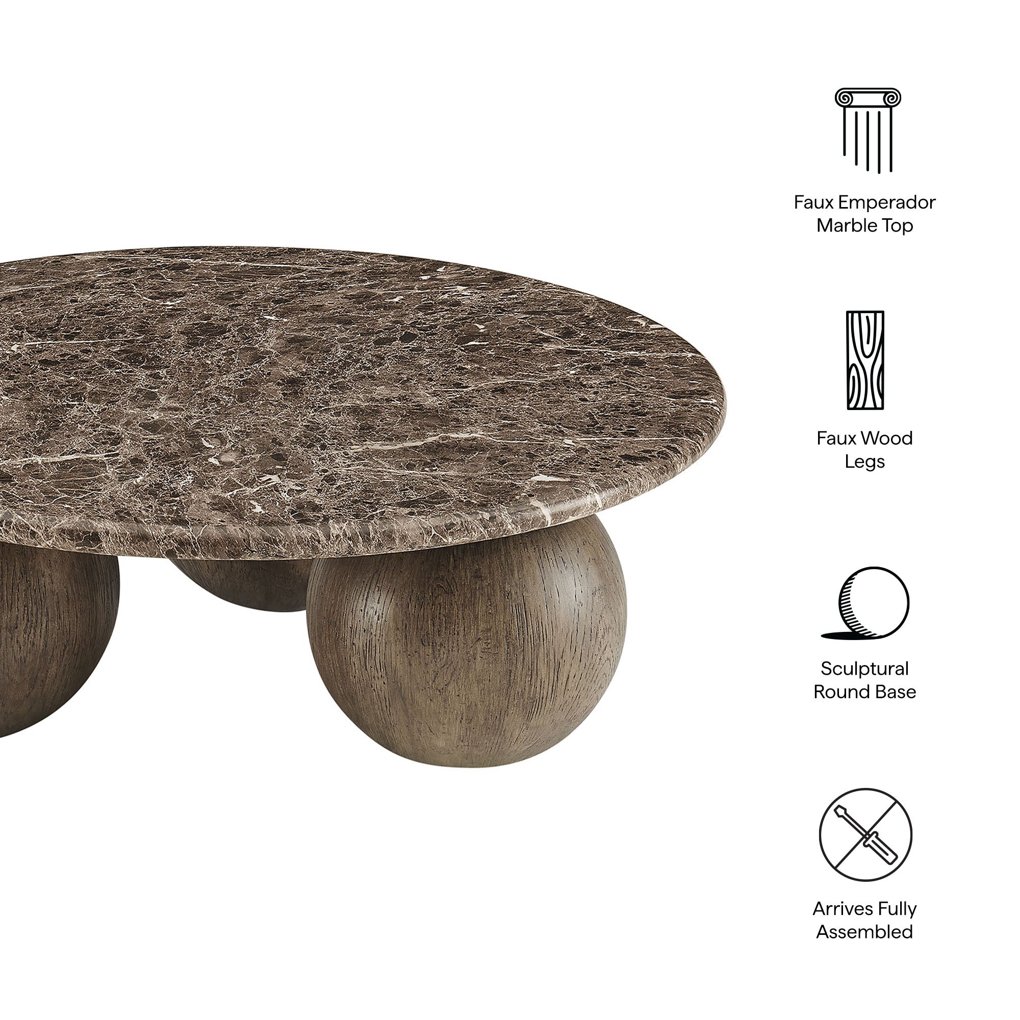 Pietra Indoor Outdoor Round Coffee Table - Image 3