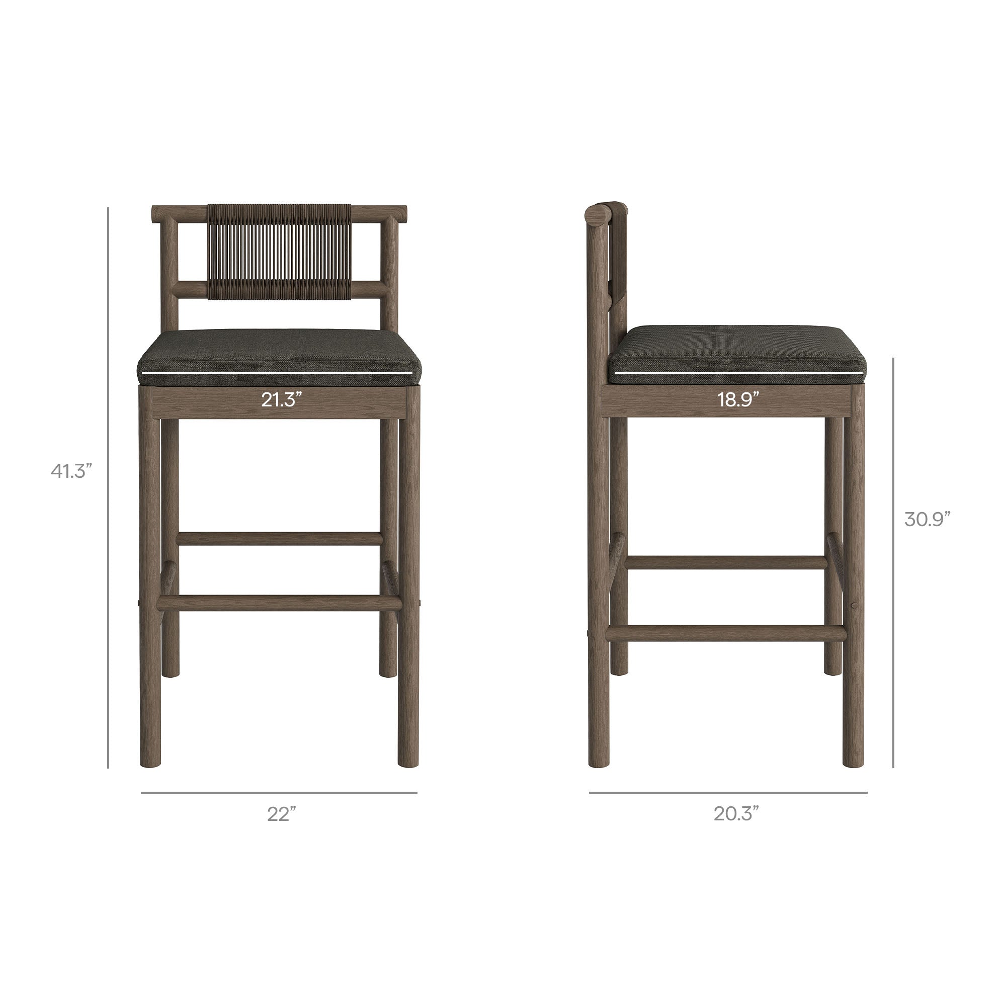 Eleni 3-Piece Outdoor Teak Wood Bar Set - Image 5
