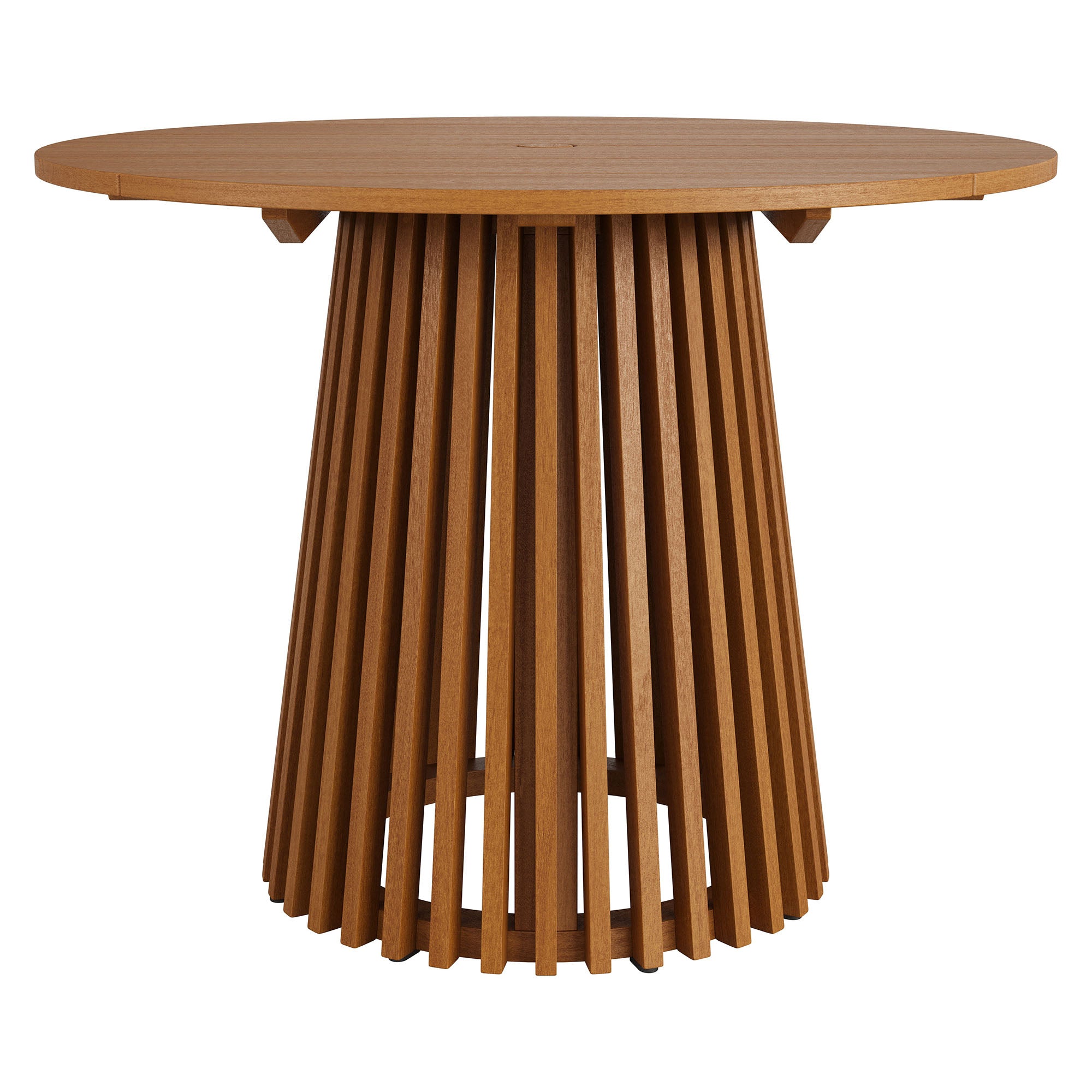 Lane 39 Inch Round Outdoor Teak Wood Dining Table - Image 6