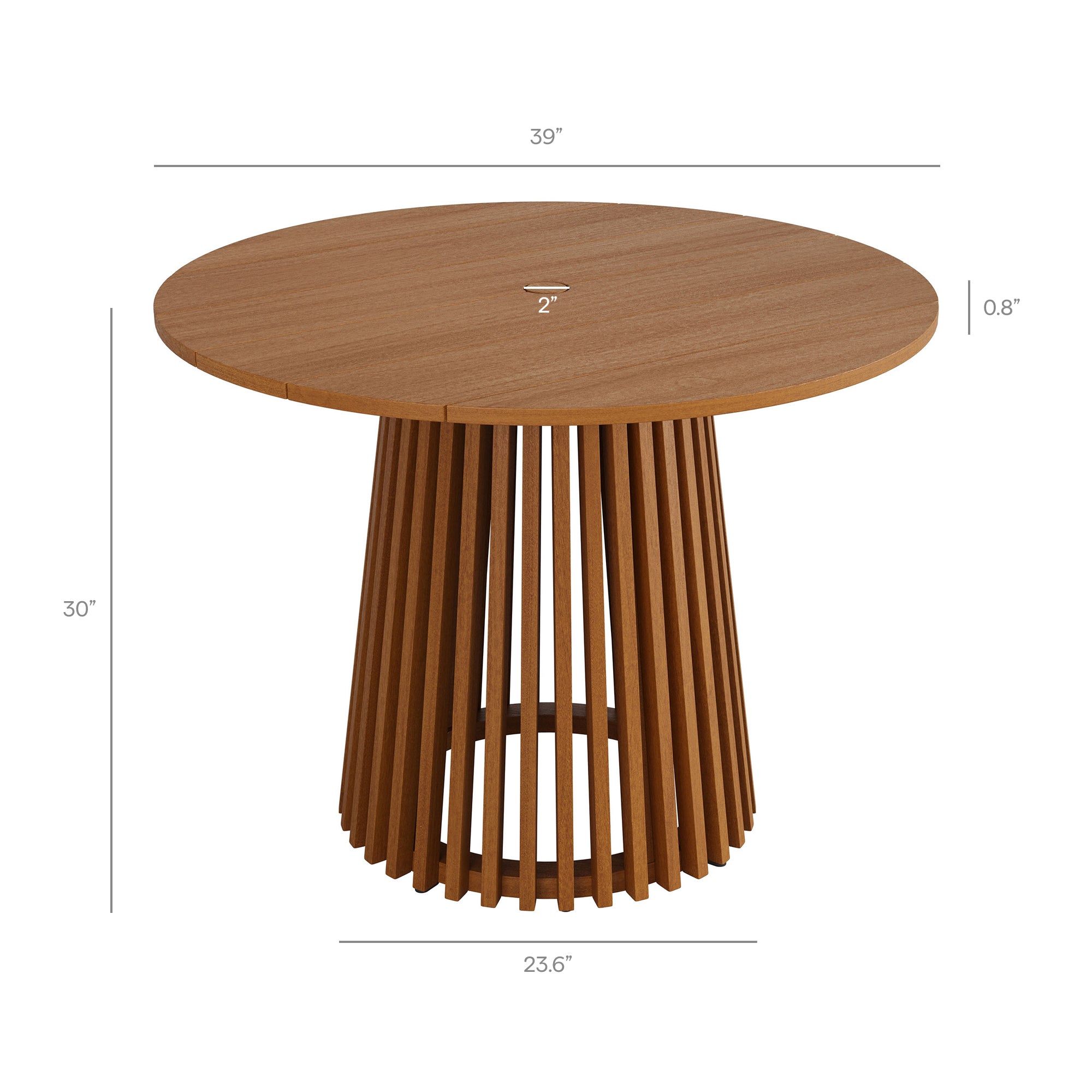 Lane 39 Inch Round Outdoor Teak Wood Dining Table - Image 4