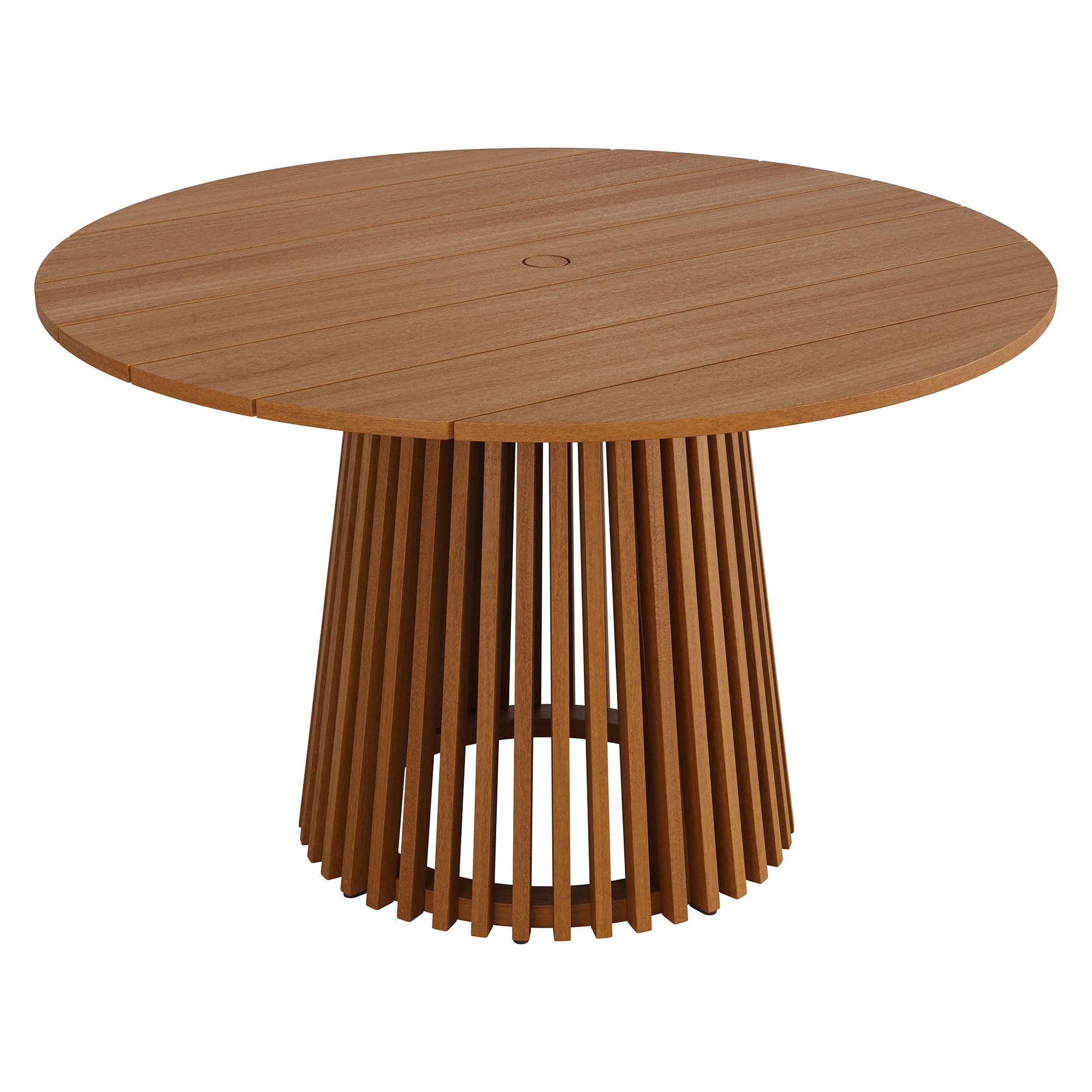 Lane 47 Inch Round Outdoor Teak Wood Dining Table - Image 6