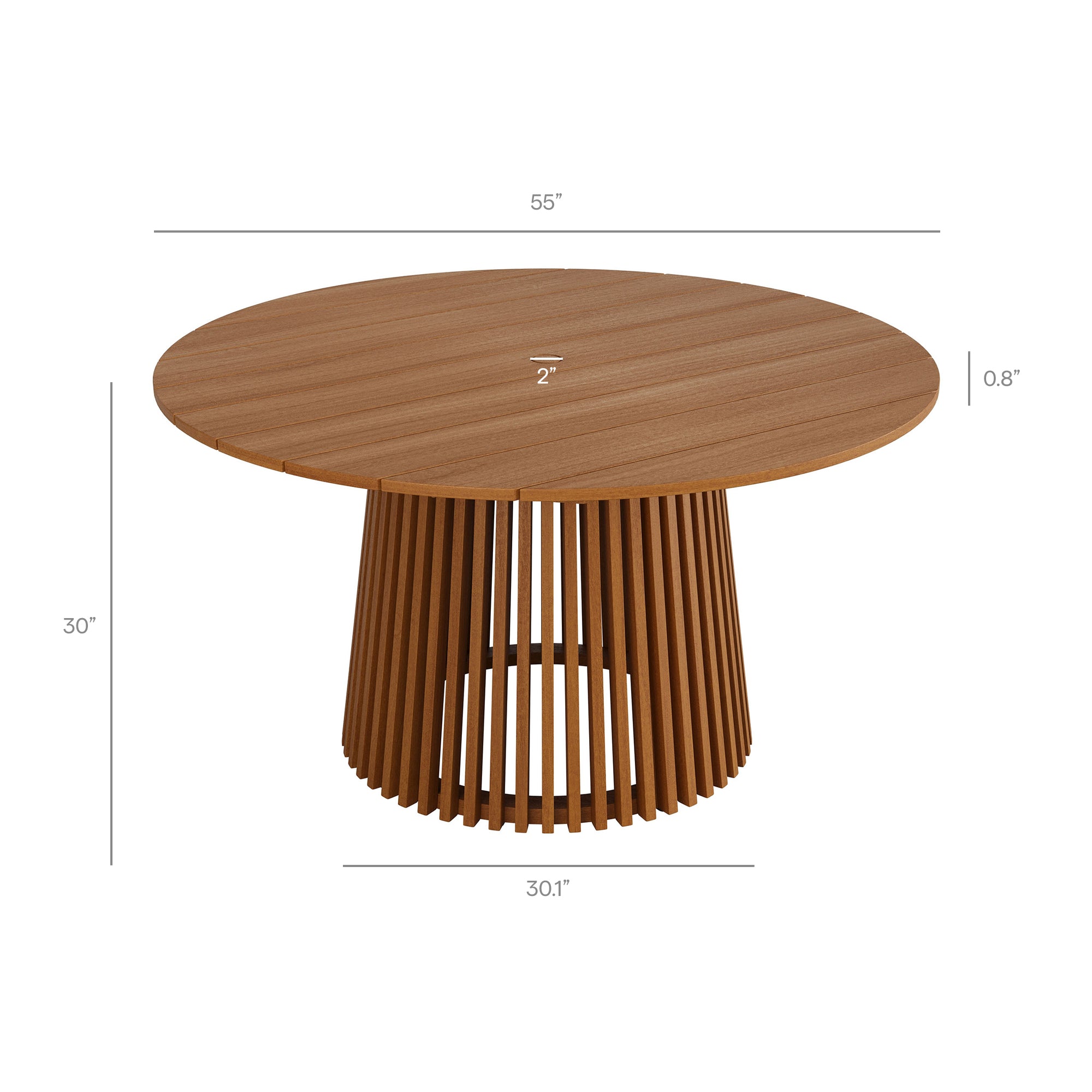 Lane 55 Inch Round Outdoor Teak Wood Dining Table - Image 4