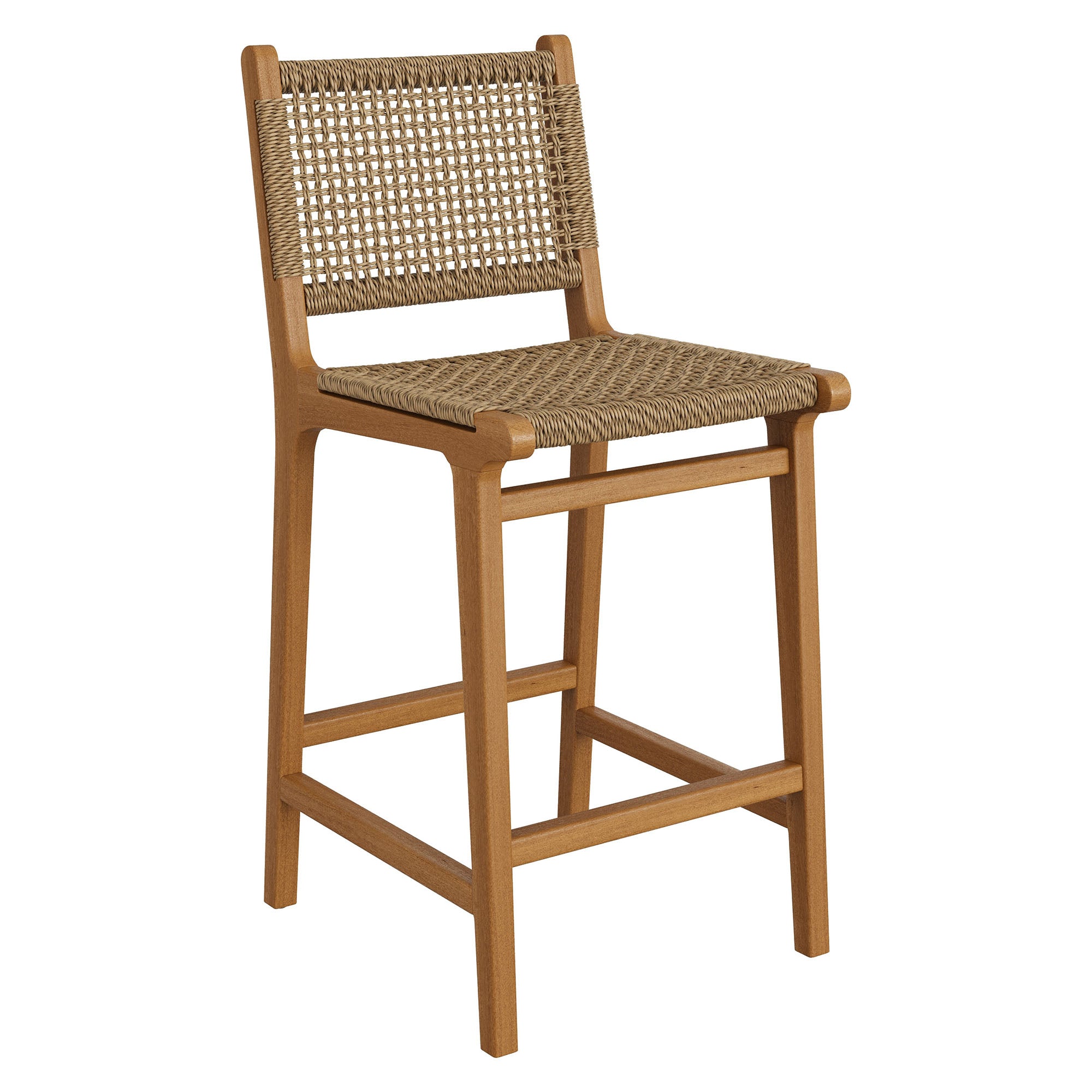 Rowe Outdoor Teak Wood Counter Chairs Set of 2 - Image 6