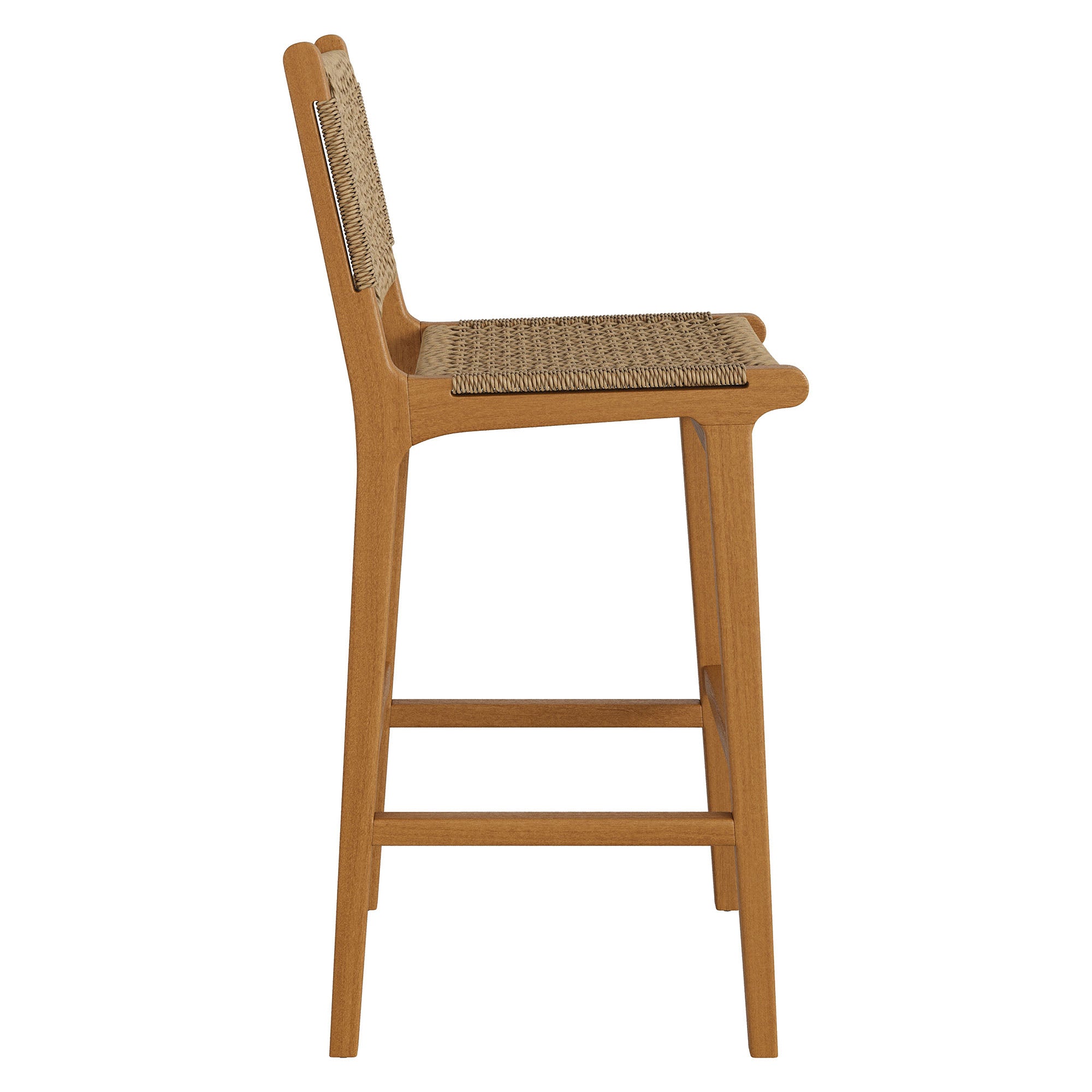 Rowe Outdoor Teak Wood Bar Chairs Set of 2 - Image 7