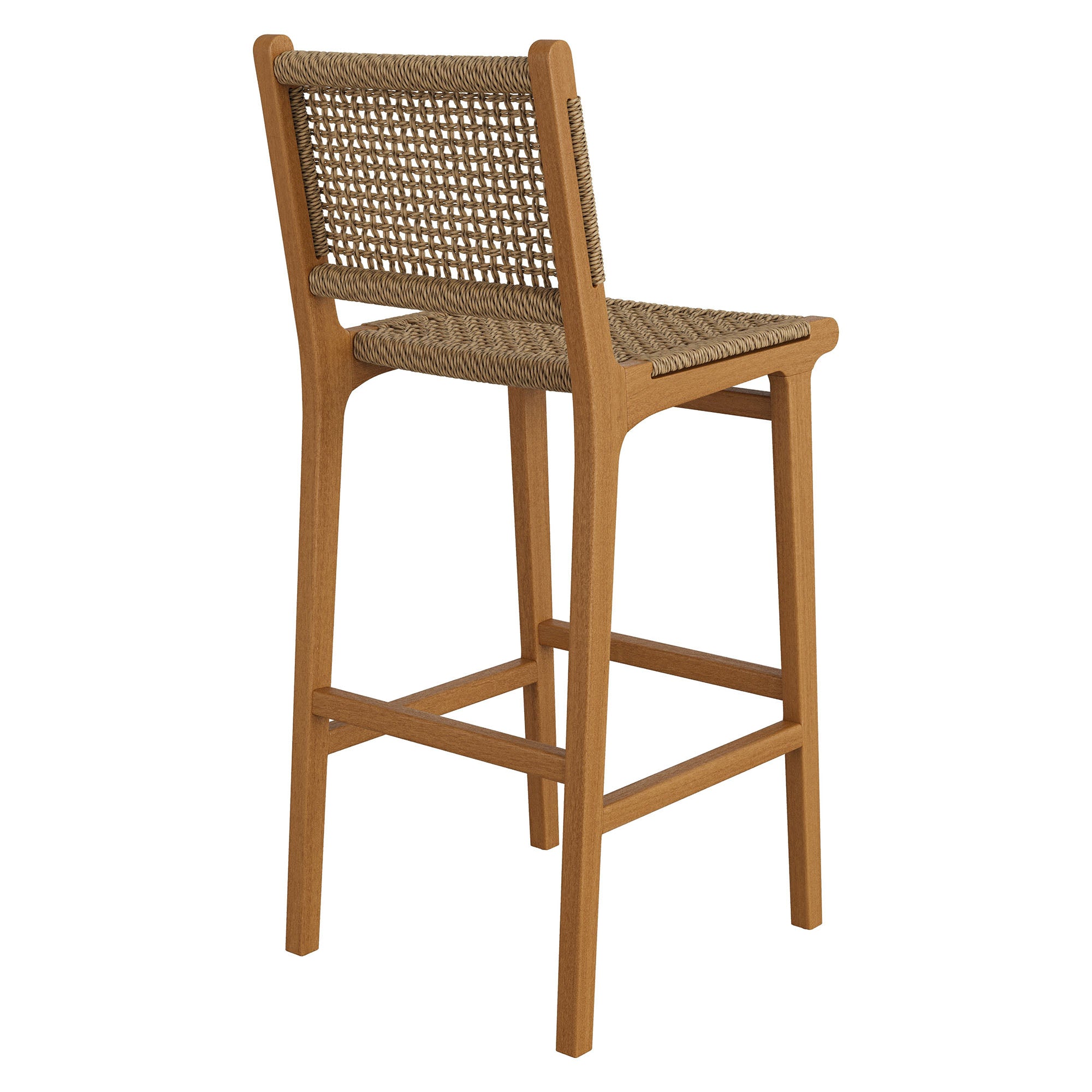 Rowe Outdoor Teak Wood Bar Chairs Set of 2 - Image 8