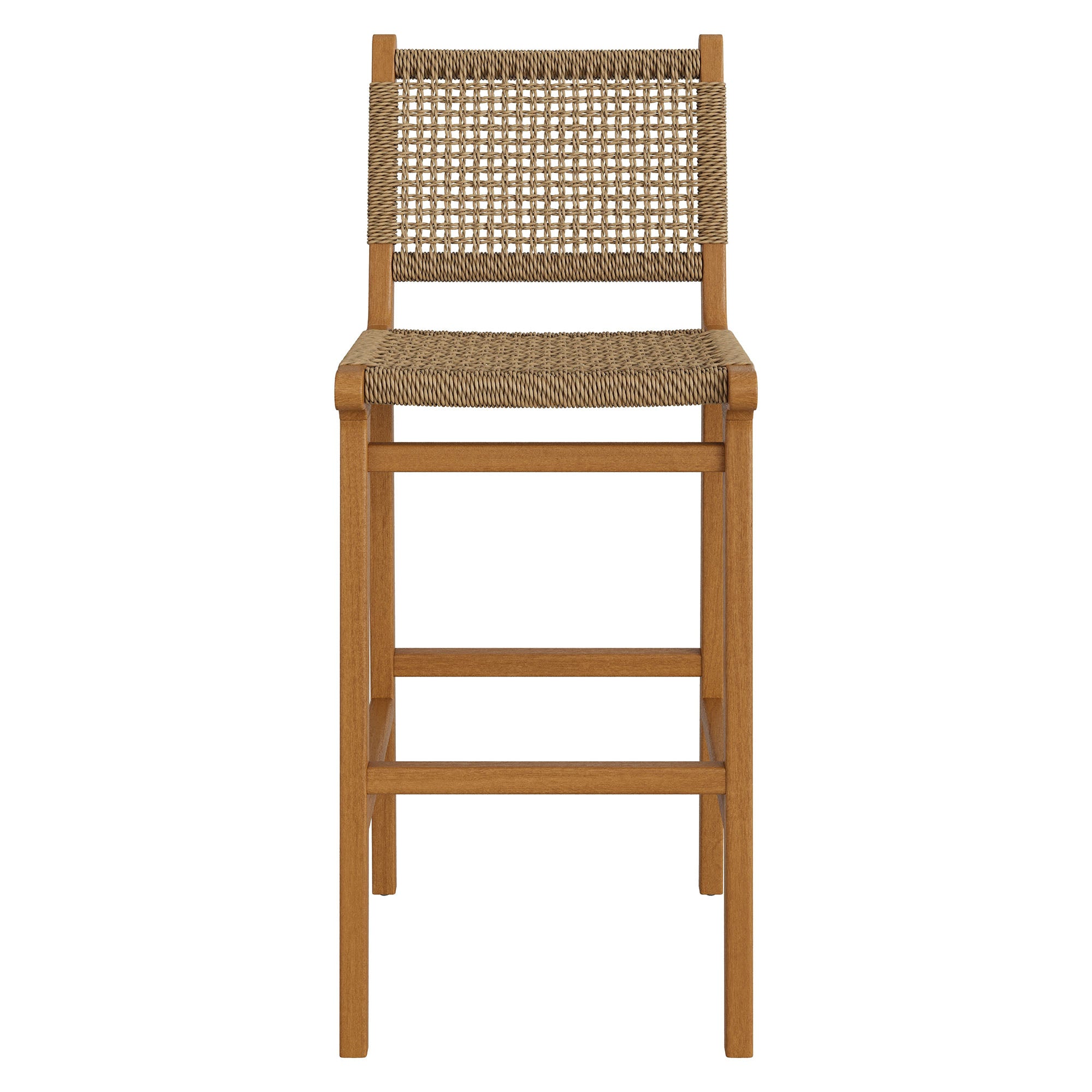 Rowe Outdoor Teak Wood Bar Chairs Set of 2 - Image 9