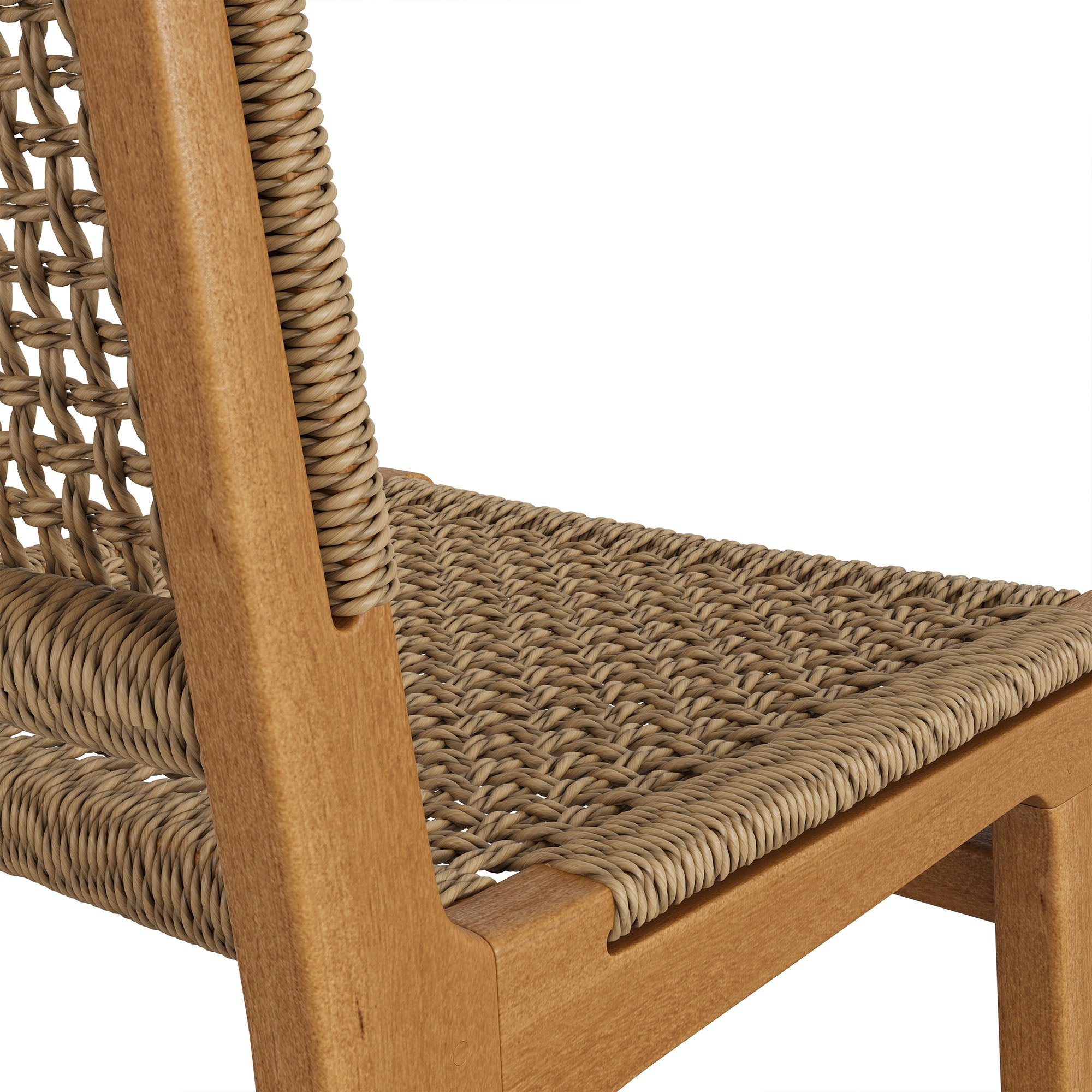 Rowe Outdoor Teak Wood Bar Chairs Set of 2 - Image 10
