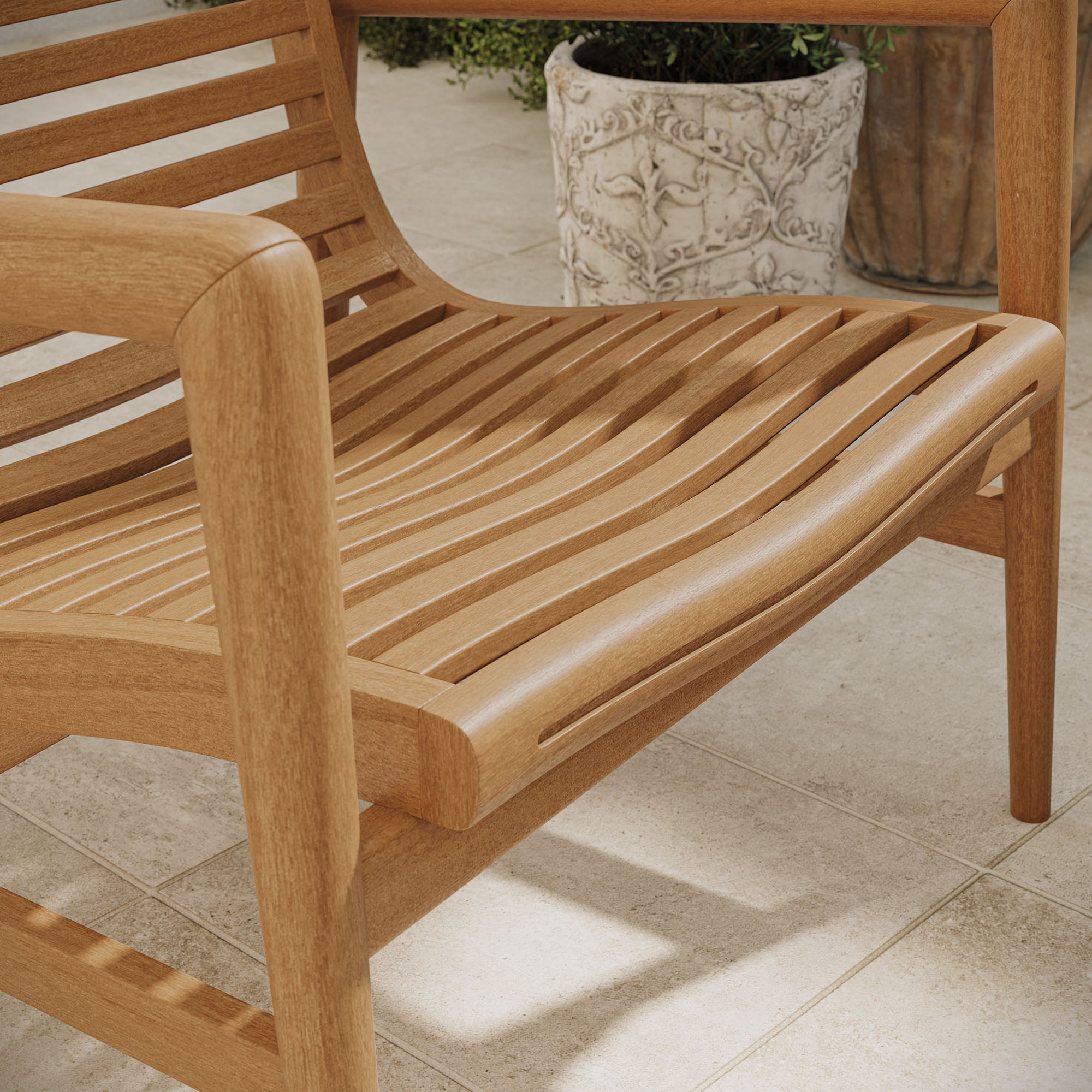 Hayden Outdoor Teak Wood Armchairs Set of 2 - Image 5