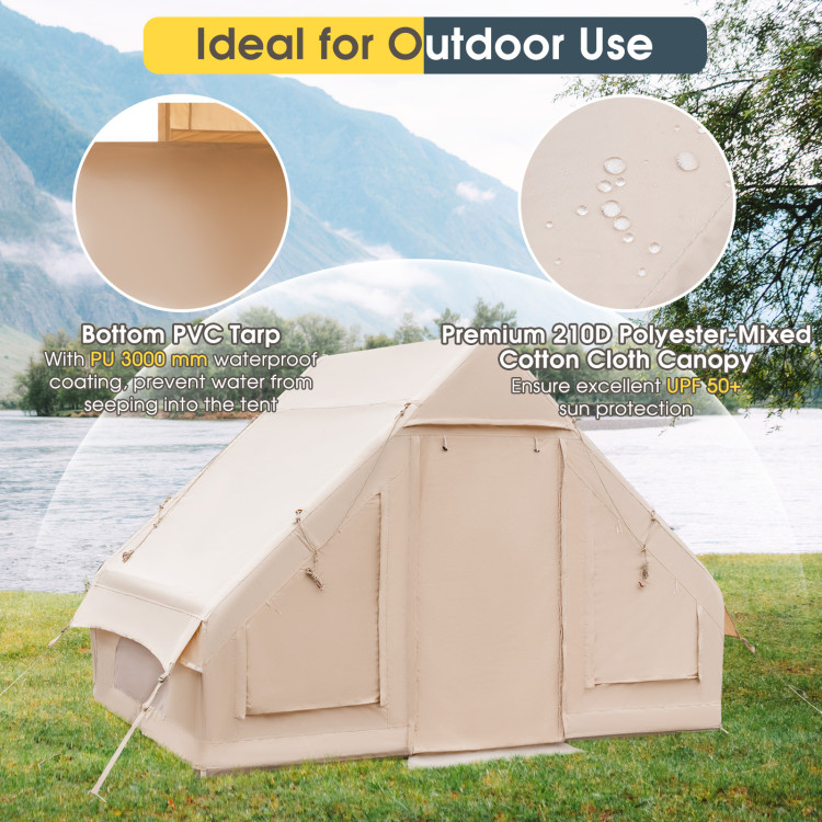 Inflatable Camping Tent 2/4/6 People Glamping Tent for Family Camping with Pump - Image 10