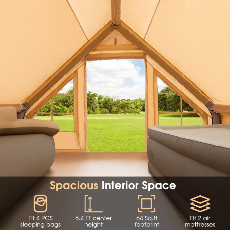 Inflatable Camping Tent 2/4/6 People Glamping Tent for Family Camping with Pump - Image 6