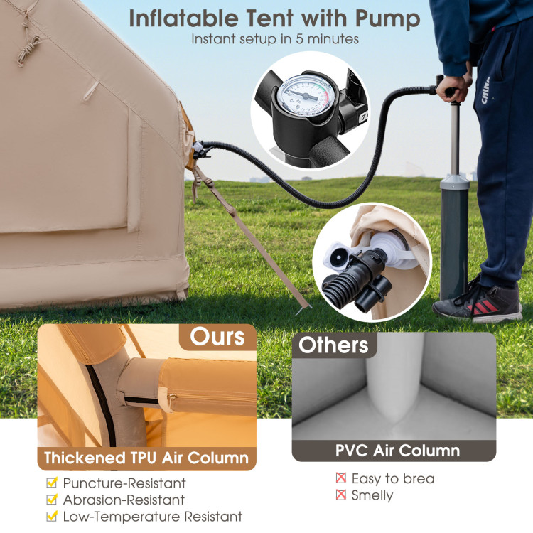 Inflatable Camping Tent 2/4/6 People Glamping Tent for Family Camping with Pump - Image 7