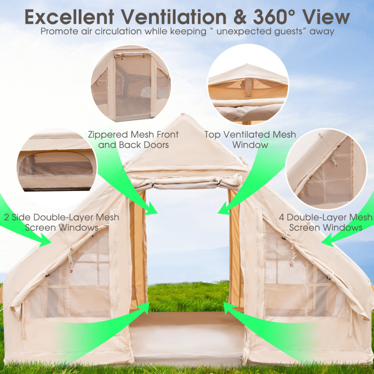 Inflatable Camping Tent 2/4/6 People Glamping Tent for Family Camping with Pump - Image 9