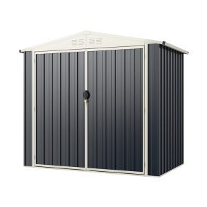 7 x 4 Feet Metal Outdoor Storage Shed with Lockable Door