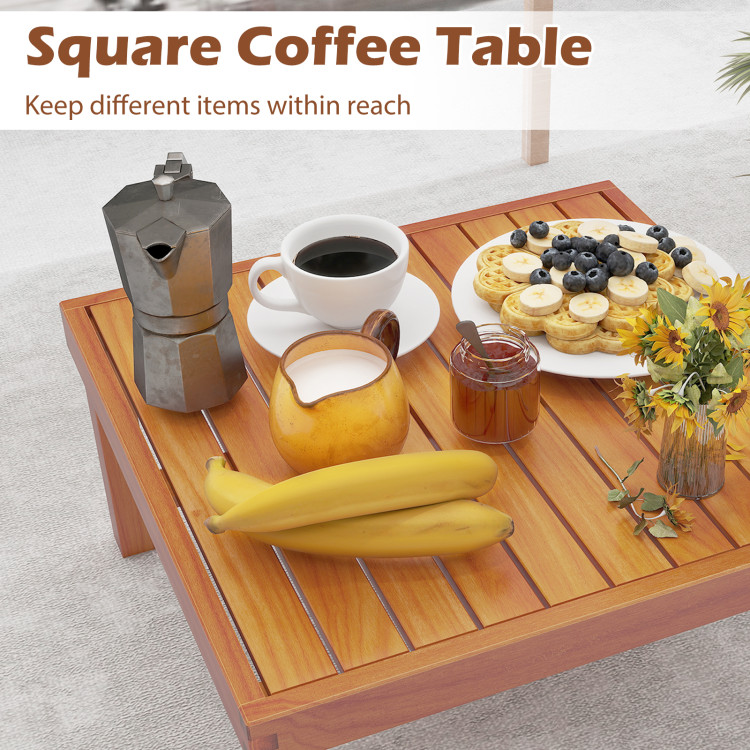 Outdoor 6 Pieces Acacia Wood Patio Sectional Furniture Set - Image 9