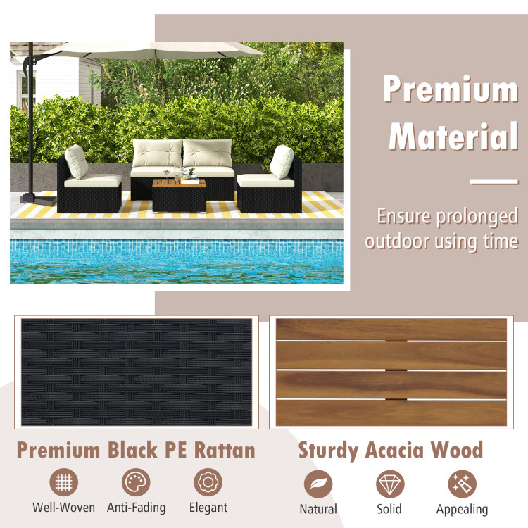 5 Piece Outdoor Furniture Set with Solid Tabletop and Soft Cushions - Image 7