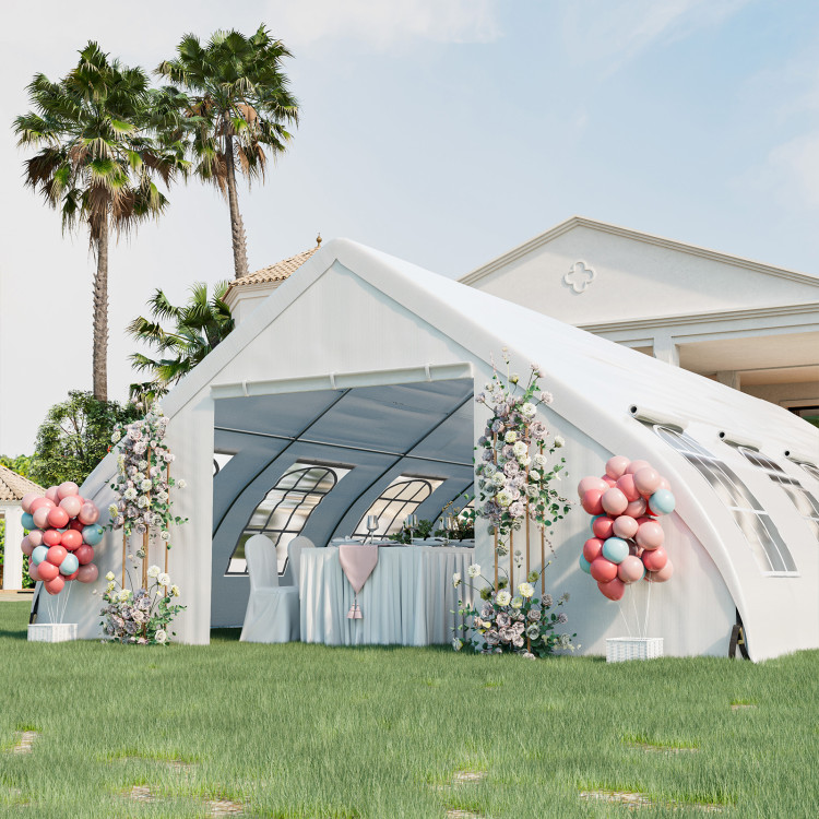 20 x 40 FT Peach Shaped Party Tent Wedding Canopy with Zipper Doors - Image 2