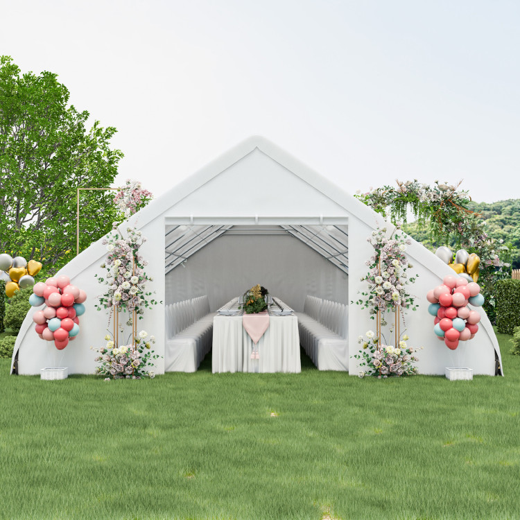 20 x 40 FT Peach Shaped Party Tent Wedding Canopy with Zipper Doors - Image 3