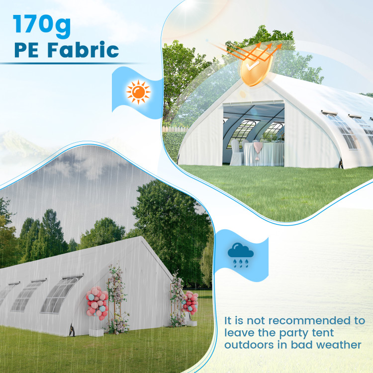 20 x 40 FT Peach Shaped Party Tent Wedding Canopy with Zipper Doors - Image 8