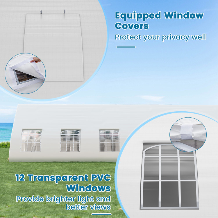 20 x 40 FT Peach Shaped Party Tent Wedding Canopy with Zipper Doors - Image 9