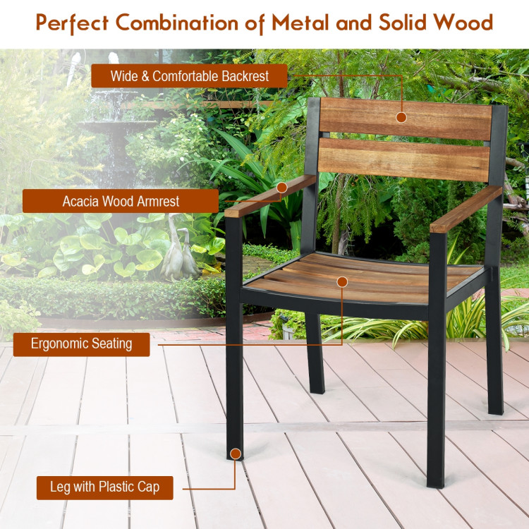 Patented 7 Pieces Patented Outdoor Patio Dining Table Set with Hole - Image 8