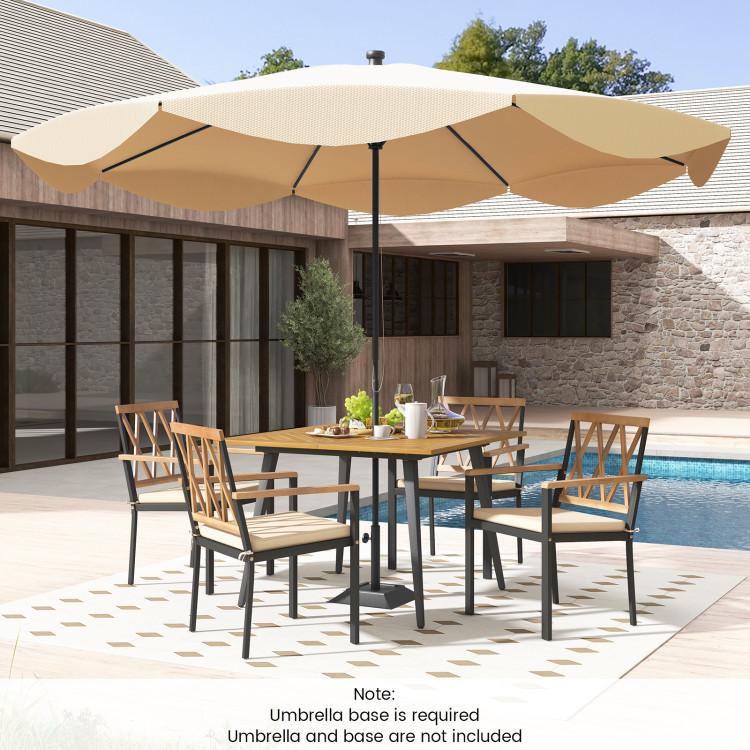 Outdoor Dining Table and Chairs with Cushions and 1.9 inches Umbrella Hole - Image 2
