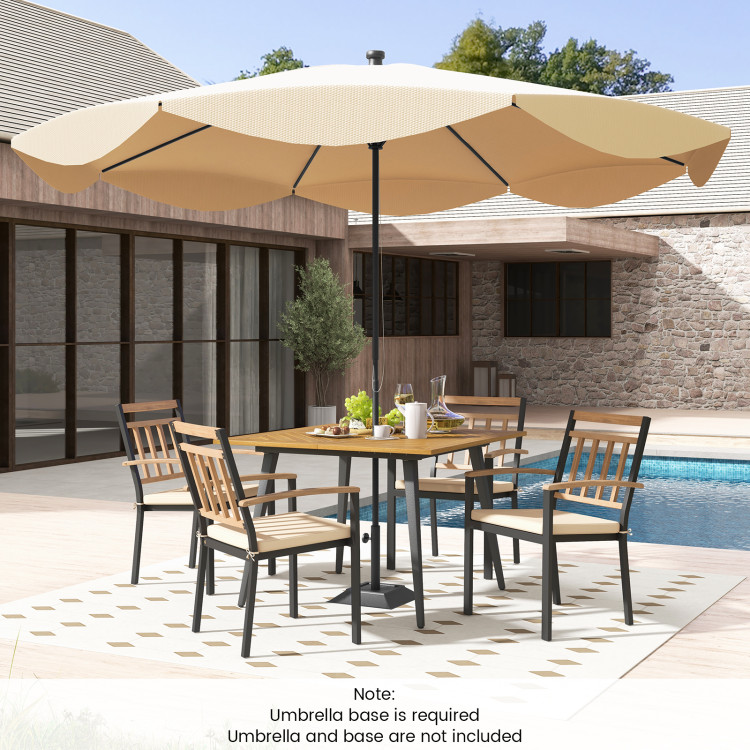 5 Pieces Patio Dining Set with Cushions and 1.9 inches Umbrella Hole - Image 6