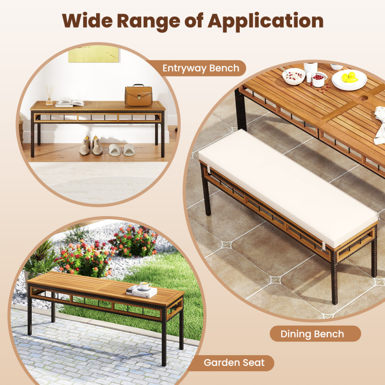 3 Pieces Acacia Wood Patio Dining Set for Deck and Backyard - Image 7
