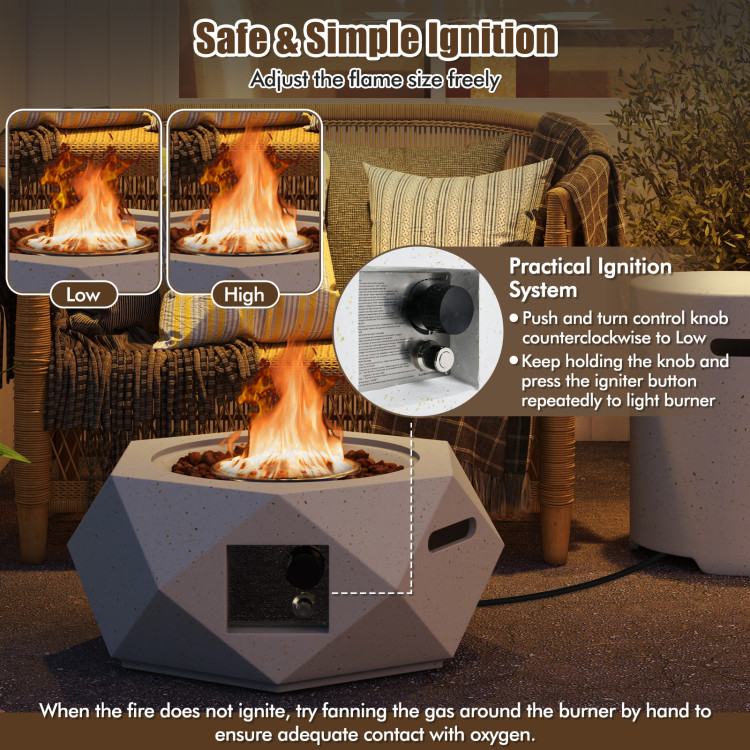 40,000 BTU Fire Pit Table Set with Stainless Steel Burner - Image 7
