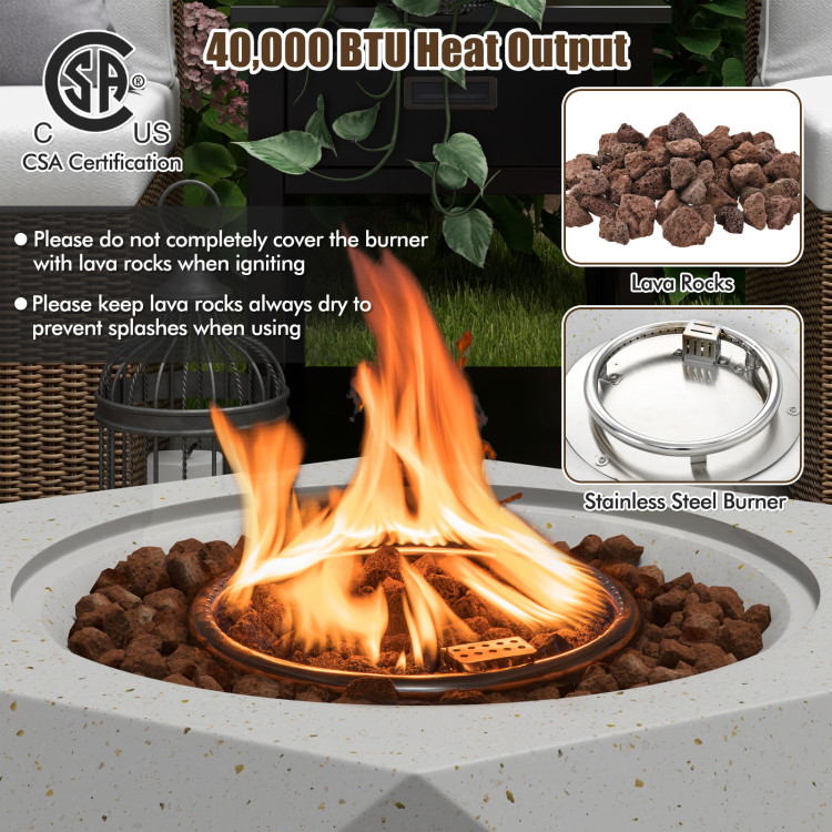 40,000 BTU Fire Pit Table Set with Stainless Steel Burner - Image 8