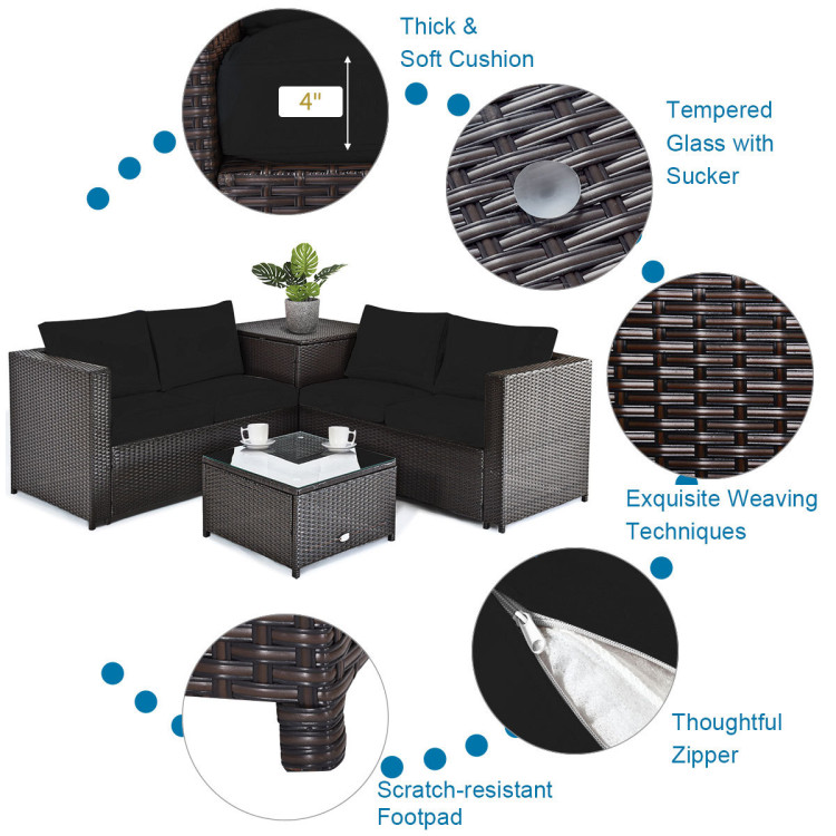 5-Piece Patio Furniture Set with Propane Fire Pit Table - Image 8