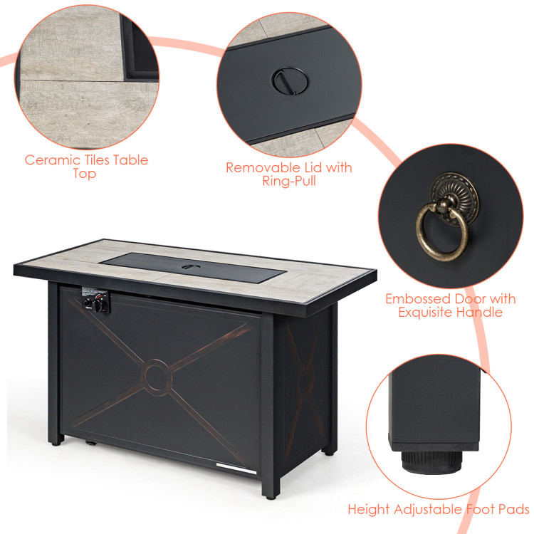 5-Piece Patio Furniture Set with Propane Fire Pit Table - Image 9