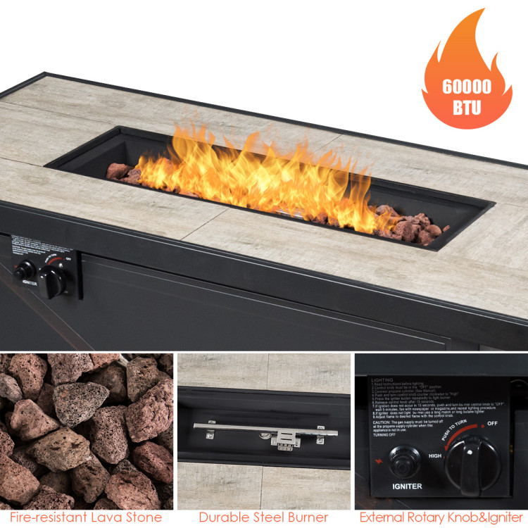 5-Piece Patio Furniture Set with Propane Fire Pit Table - Image 10