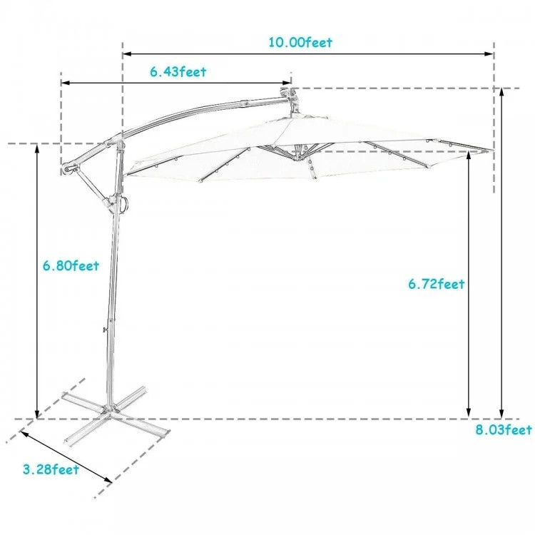 Summer Patio Luxury Bundle: 5-Pc Rattan Furniture Set, 8-in-1 Water Slide & 10ft LED Offset Umbrella - Image 5