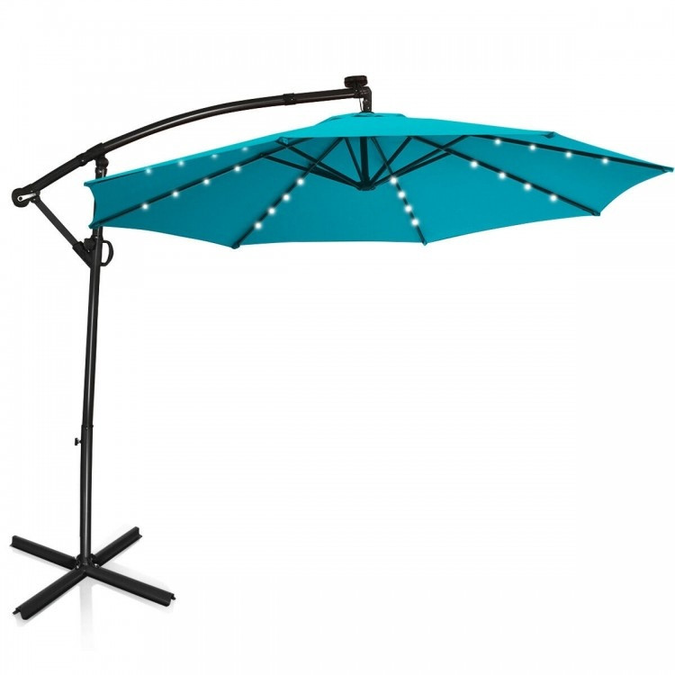 Summer Patio Luxury Bundle: 5-Pc Rattan Furniture Set, 8-in-1 Water Slide & 10ft LED Offset Umbrella - Image 4